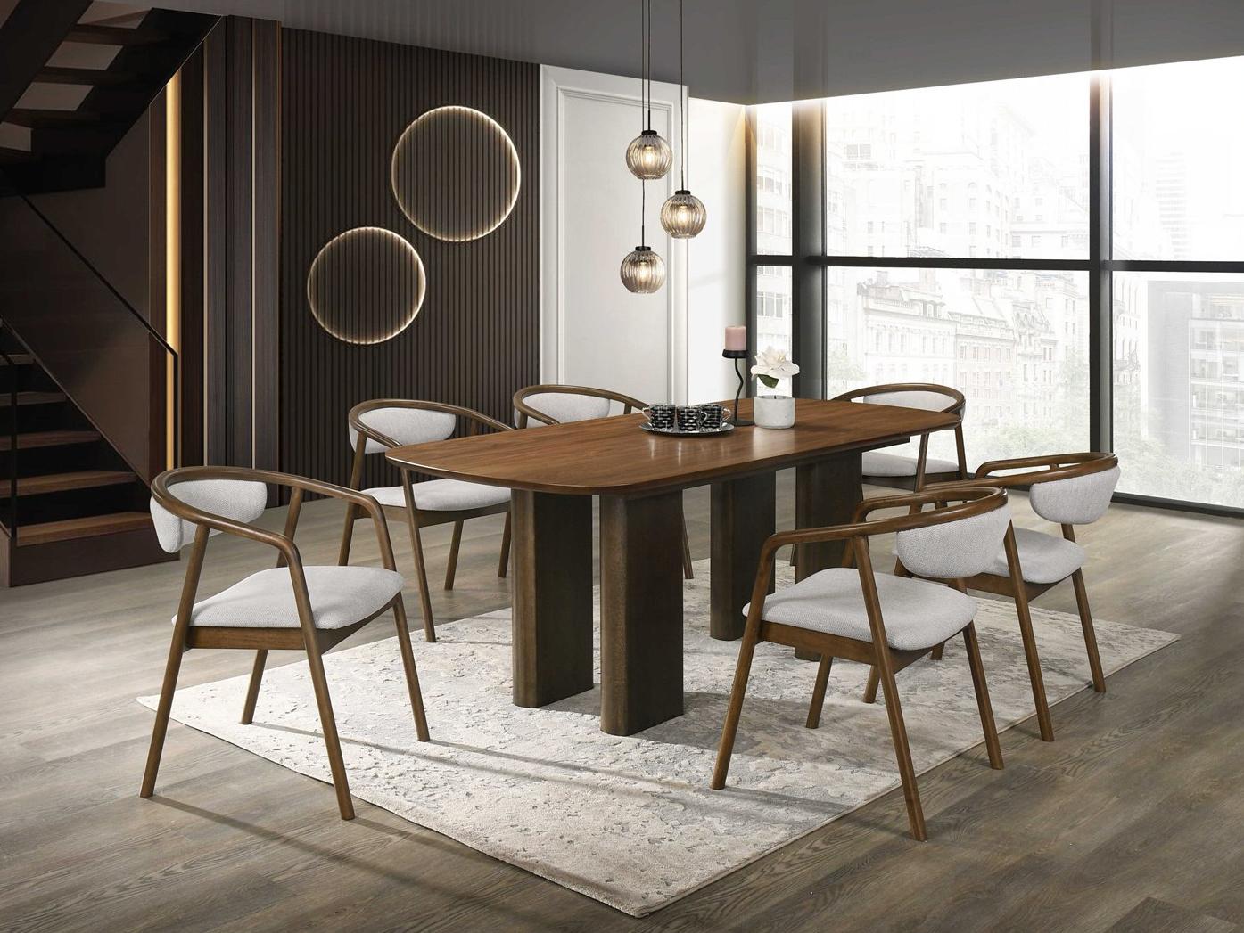 Acme Furniture Delina Walnut Wood Dining Room Set