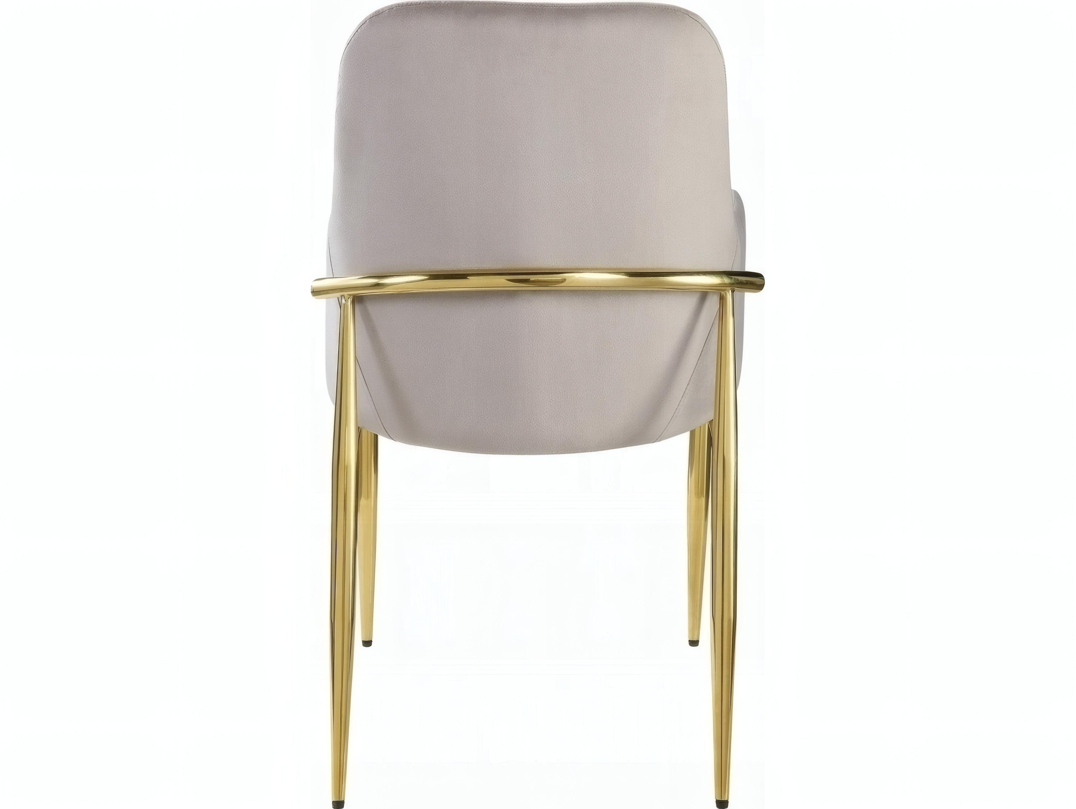 Acme Furniture Plywood Gray Velvet Upholstered Arm Dining Chair Set of 2