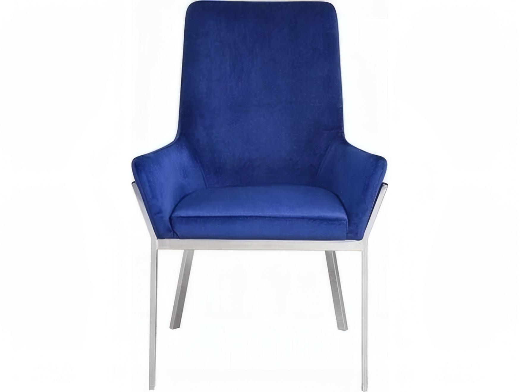 Acme Furniture Plywood Blue Velvet Upholstered Arm Dining Chair Set of 2