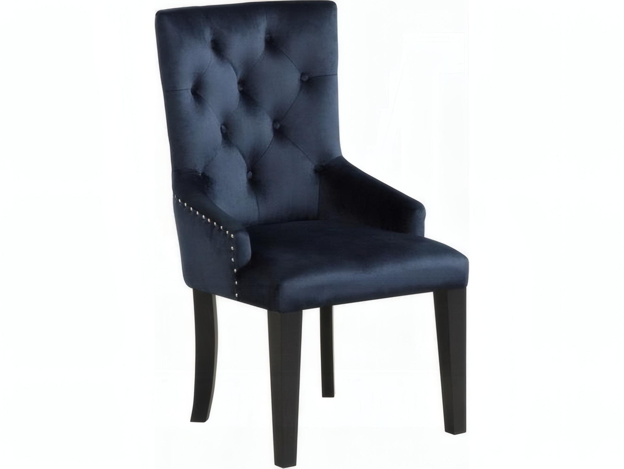 Acme Furniture Varian Poplar Wood Black Velvet Upholstered Armless Dining Chair