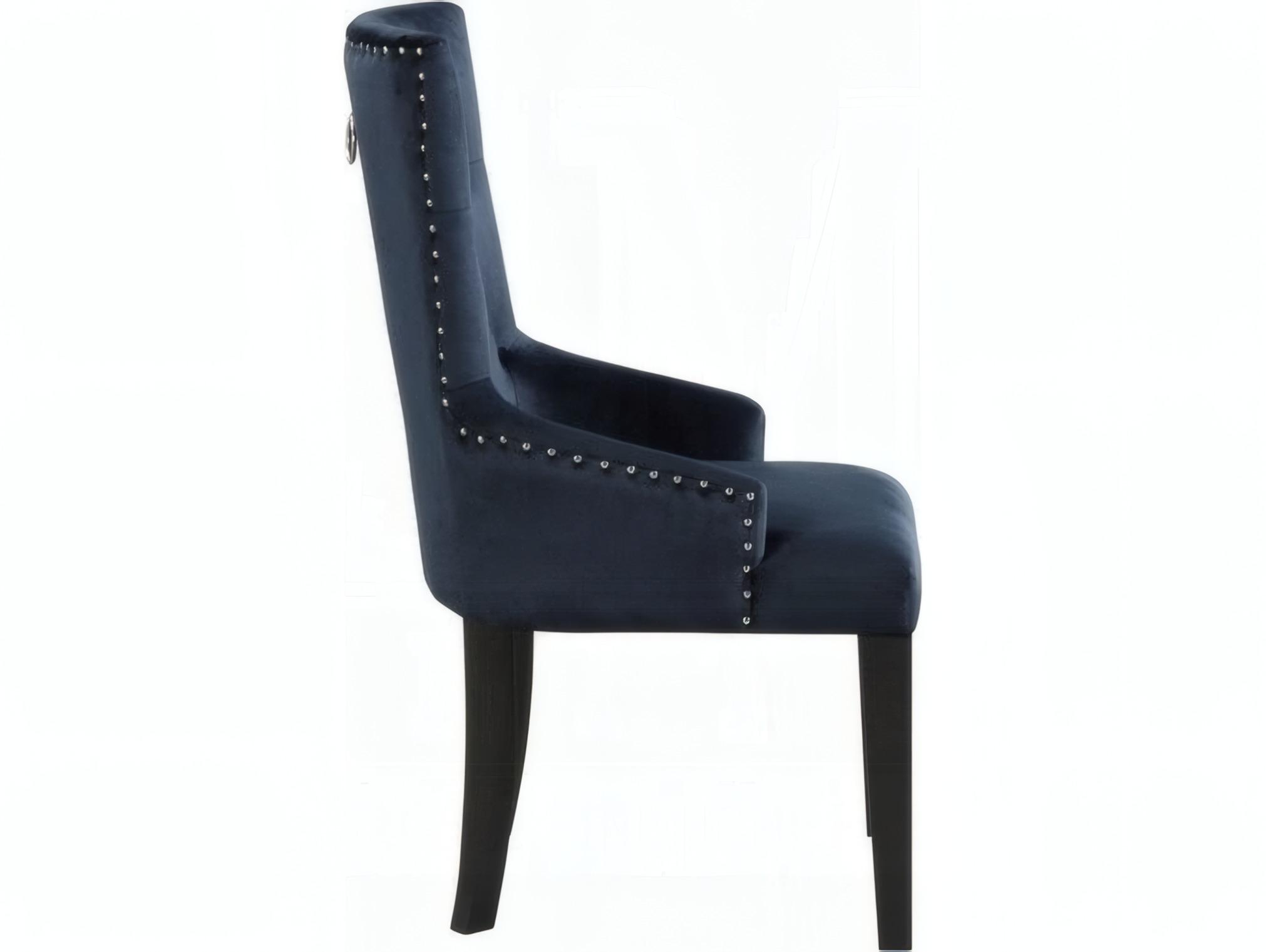 Acme Furniture Varian Poplar Wood Black Velvet Upholstered Armless Dining Chair