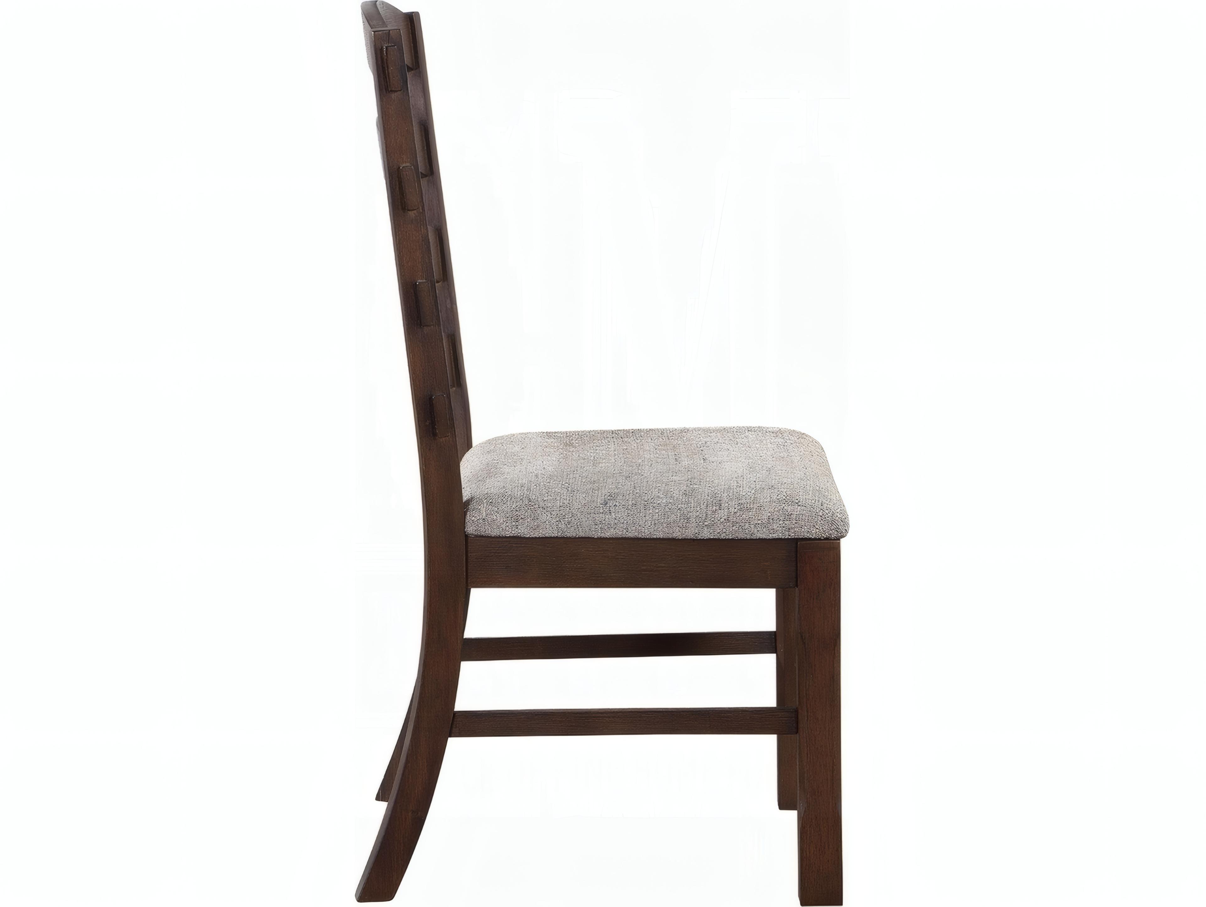 Acme Furniture Pascaline Rubberwood Brown Upholstered Armless Dining Chair Set of 2