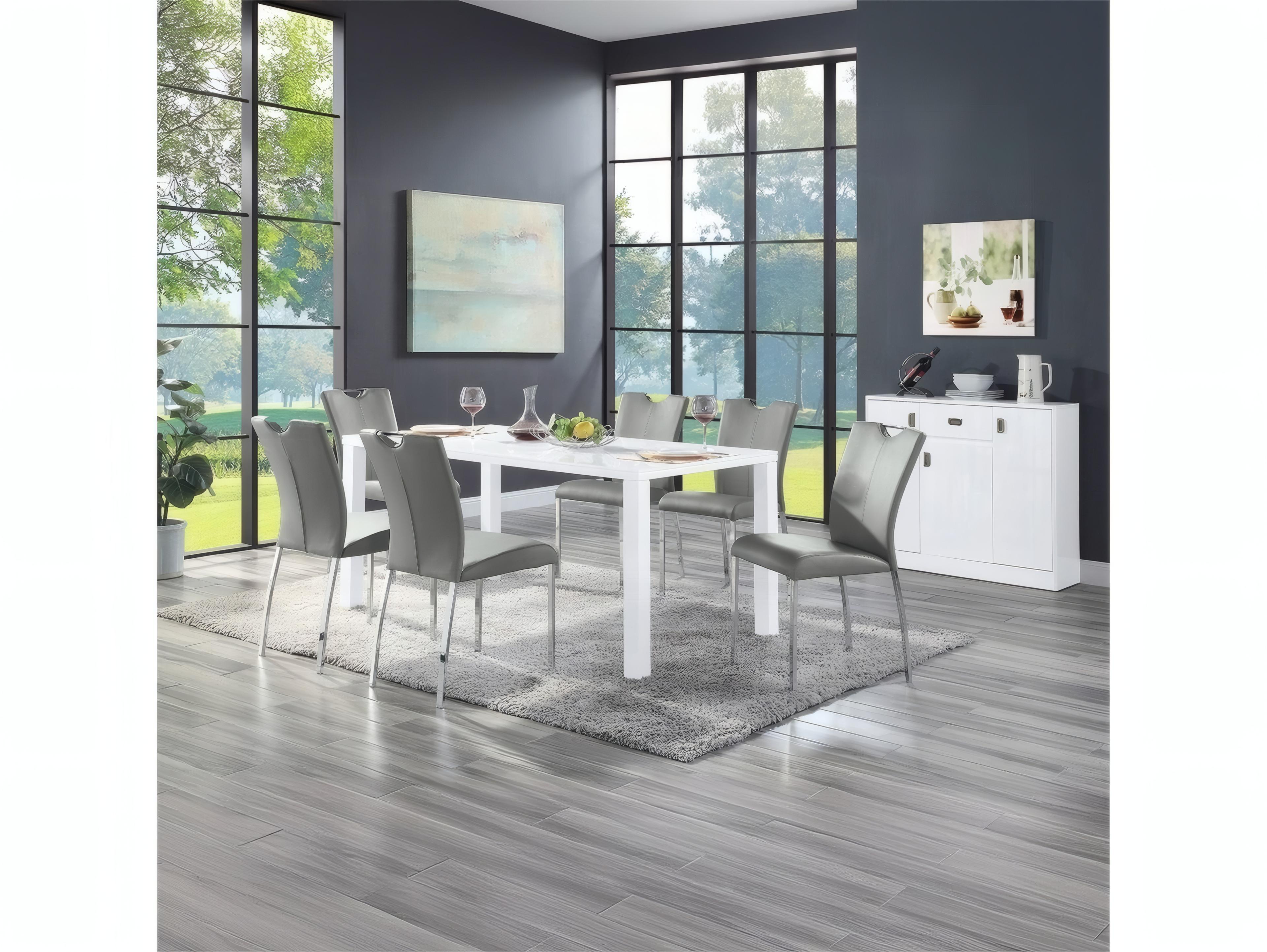 Acme Furniture Pagan Rectangular Wood White High Gloss Dining Table