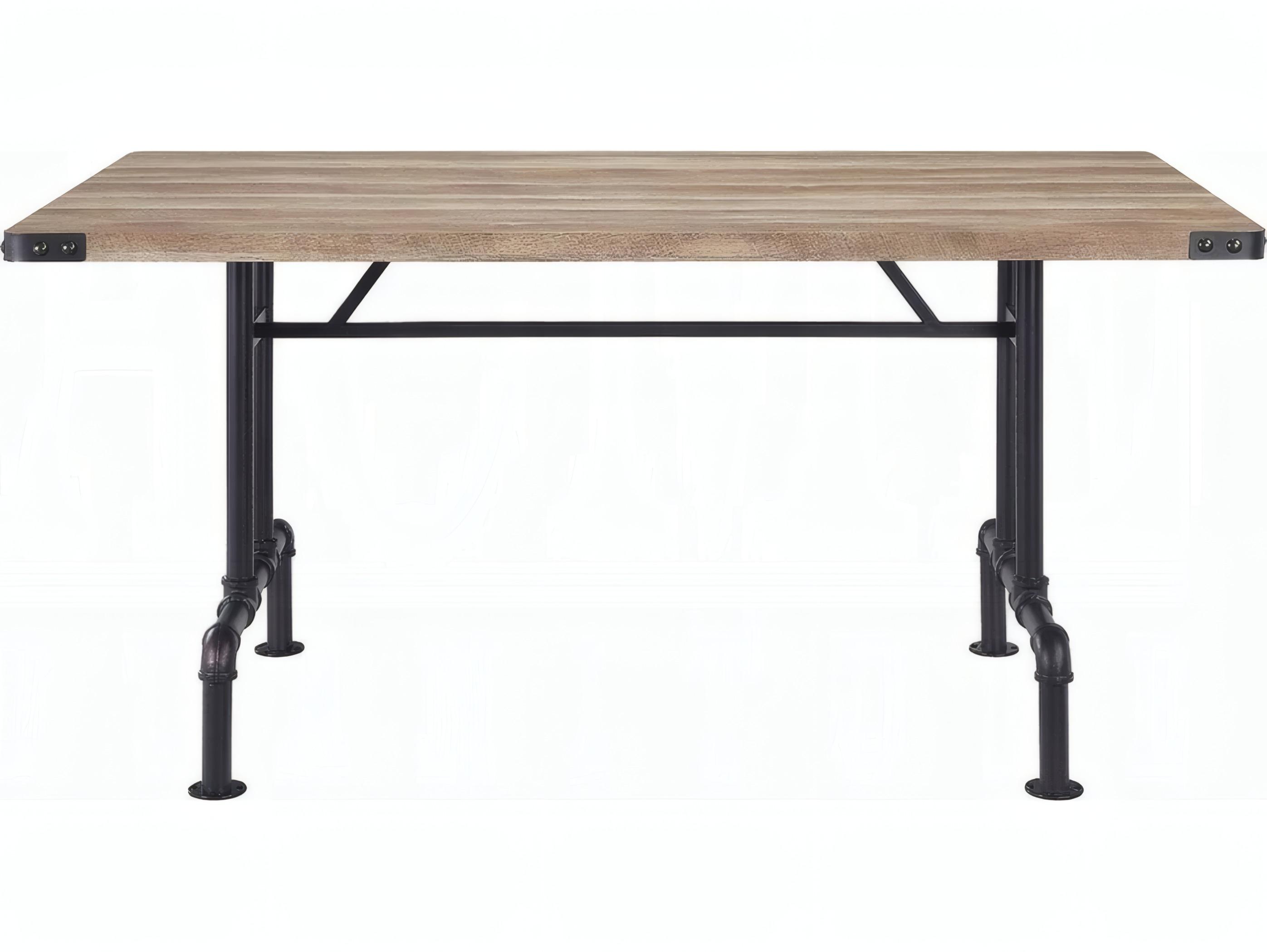 Acme Furniture Edina Rectangular Wood Oak Sandy Black Dining Table