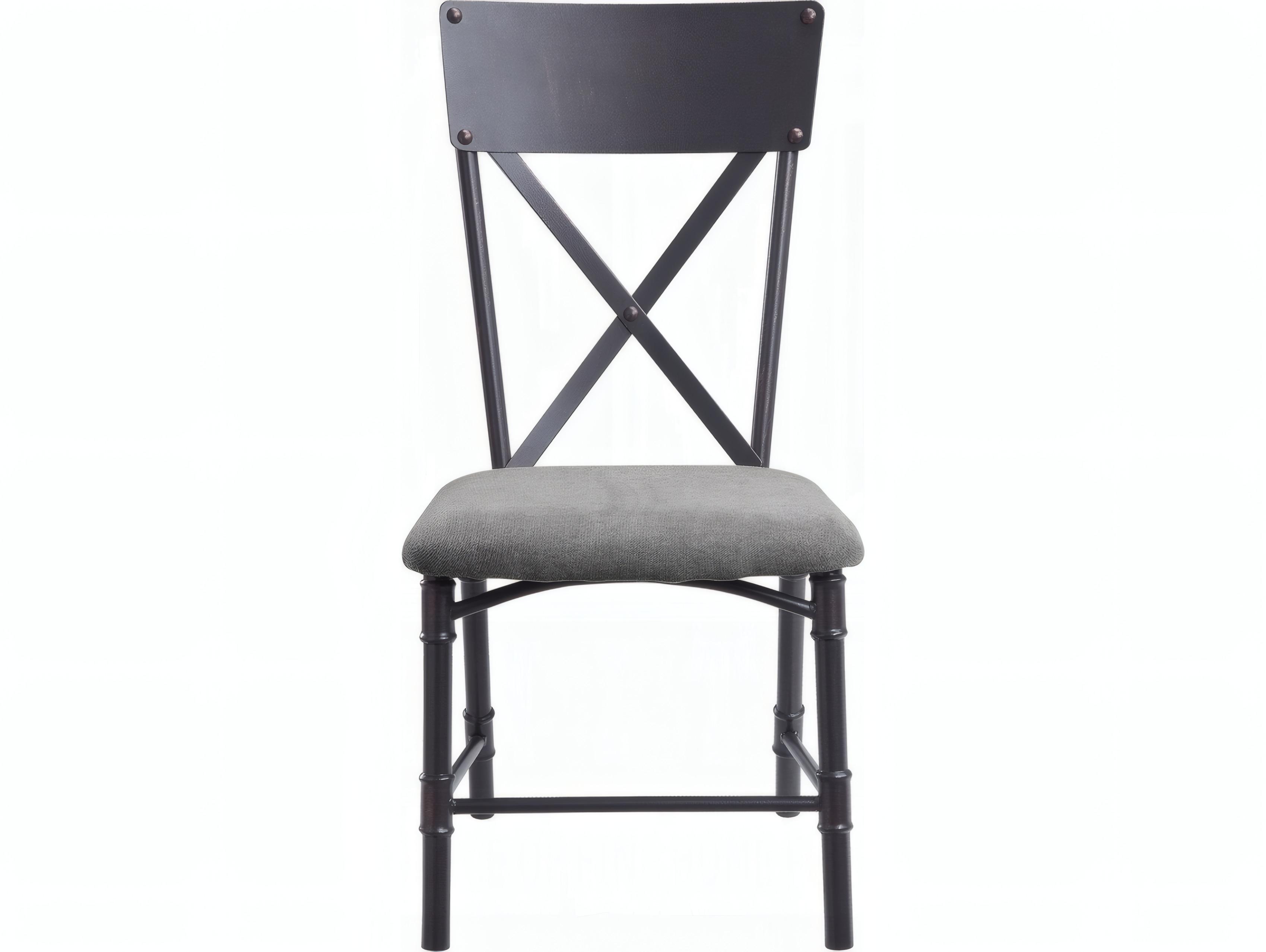 Acme Furniture Edina Gray Upholstered Armless Dining Chair Set of 2