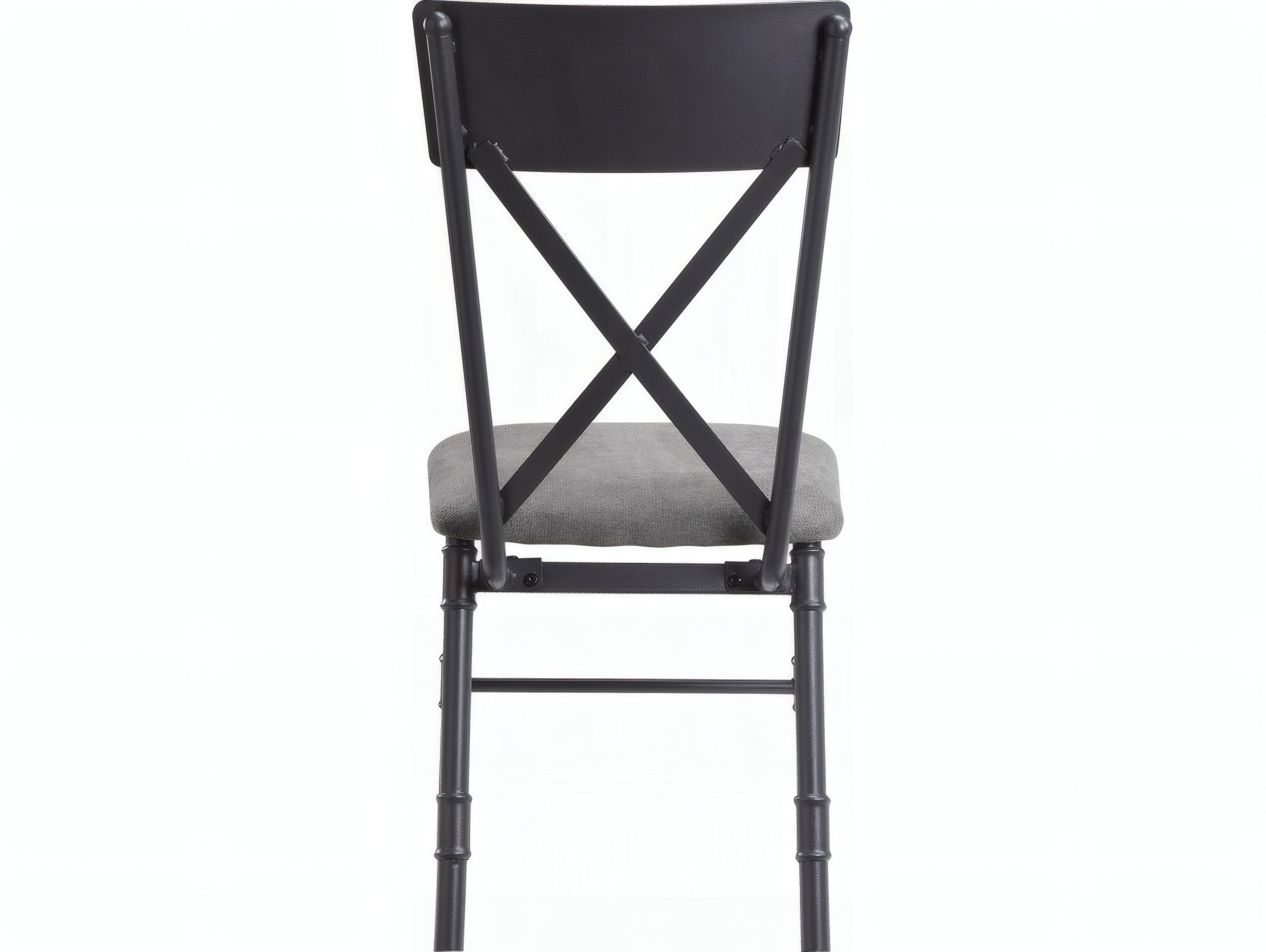 Acme Furniture Edina Gray Upholstered Armless Dining Chair Set of 2