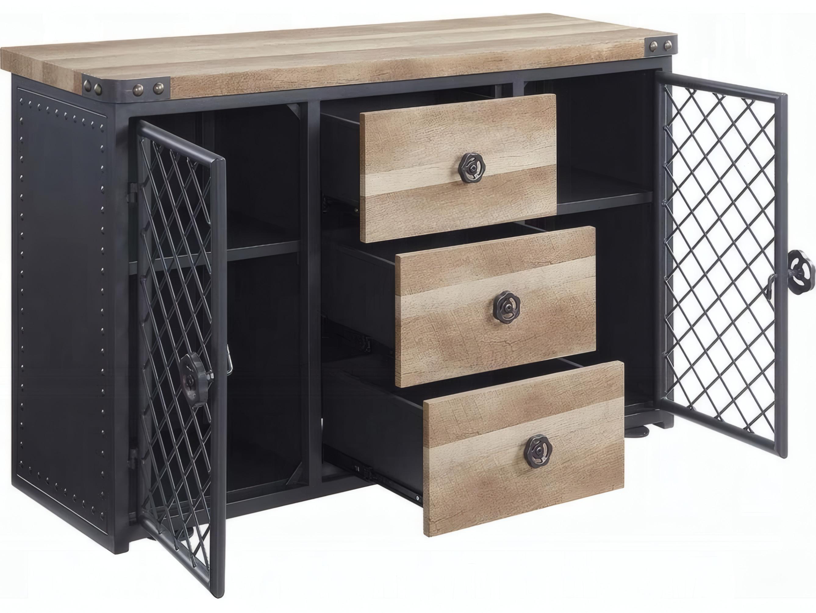 Acme Furniture Edina 50" Oak Sandy Black Sideboard