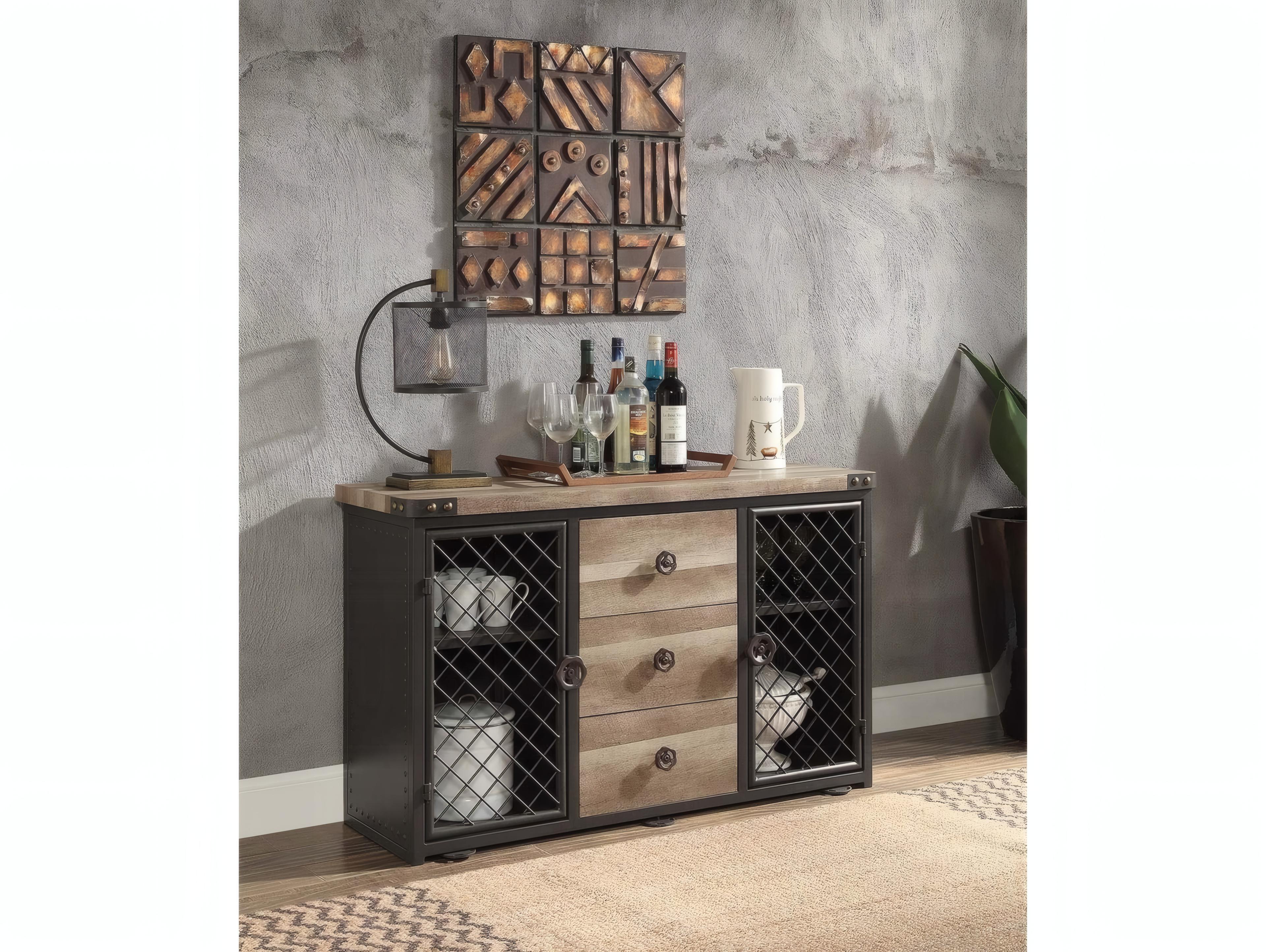 Acme Furniture Edina 50" Oak Sandy Black Sideboard