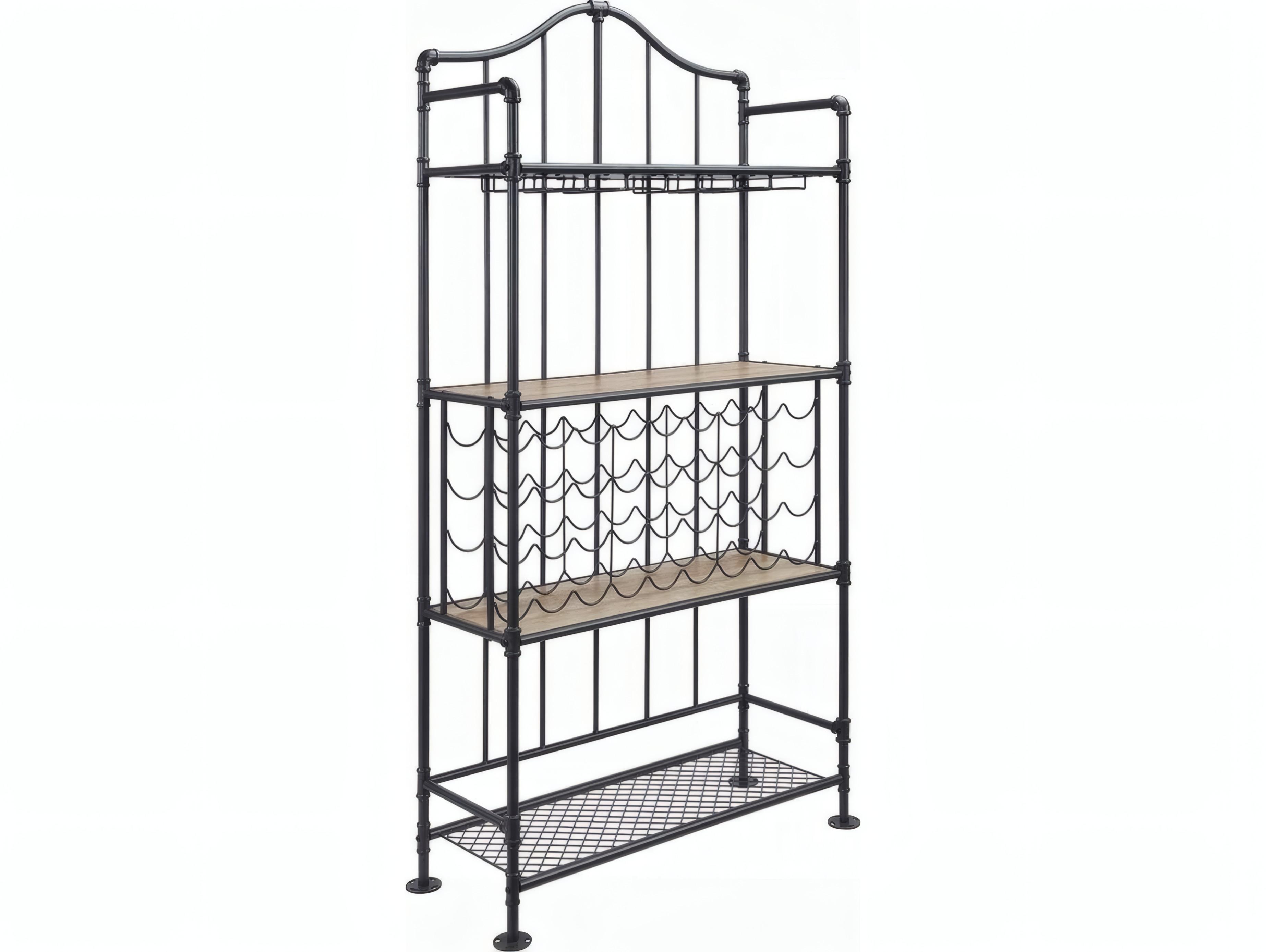 Acme Furniture Edina Oak Sandy Black Wine Rack