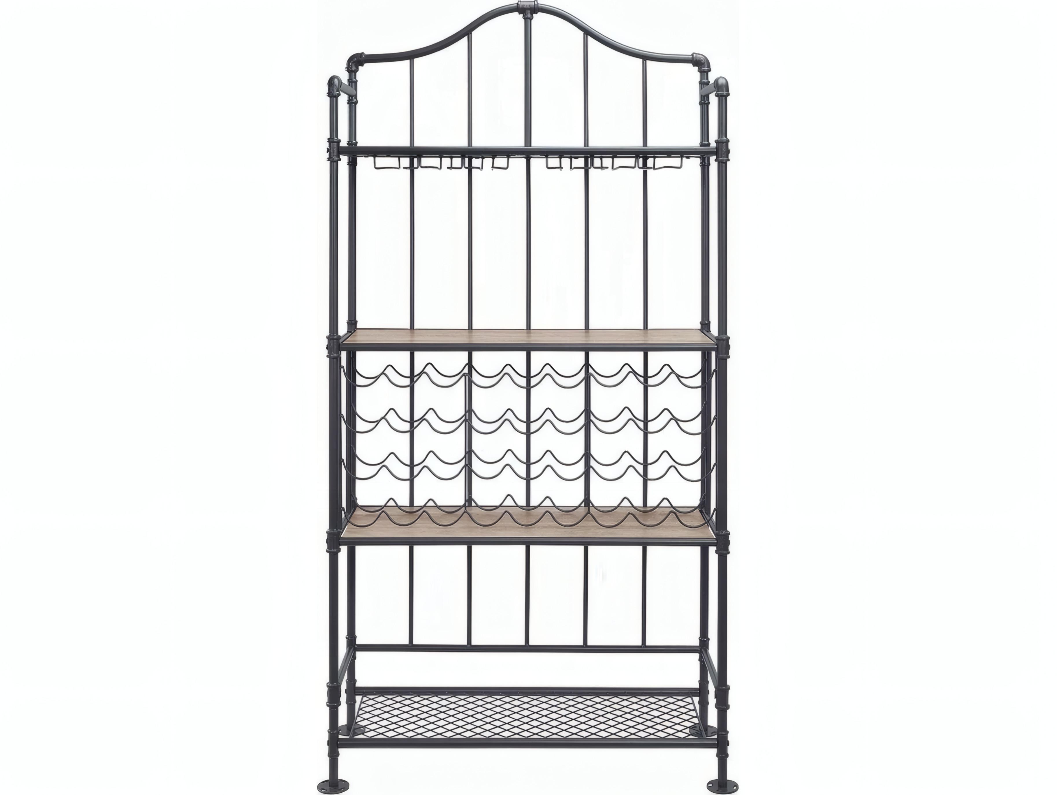 Acme Furniture Edina Oak Sandy Black Wine Rack