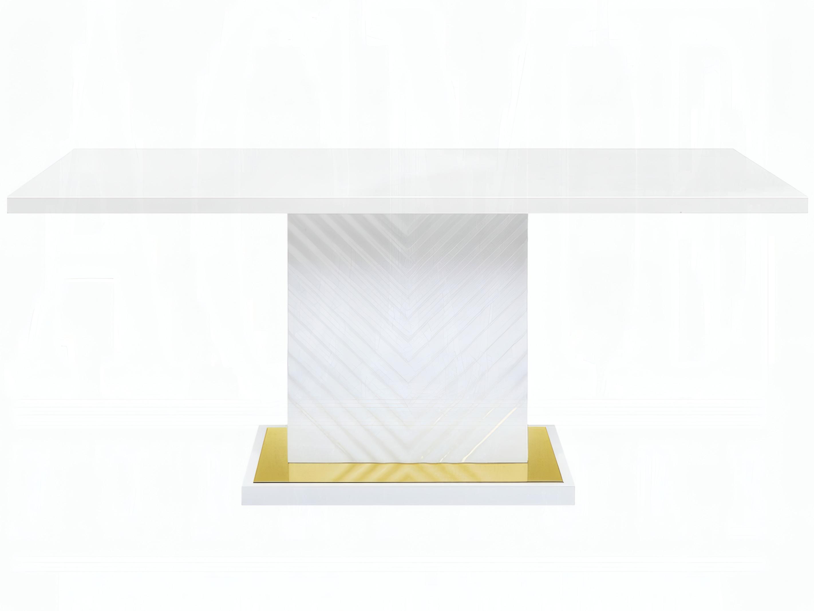 Acme Furniture Gaines Rectangular Wood White High Gloss Dining Table