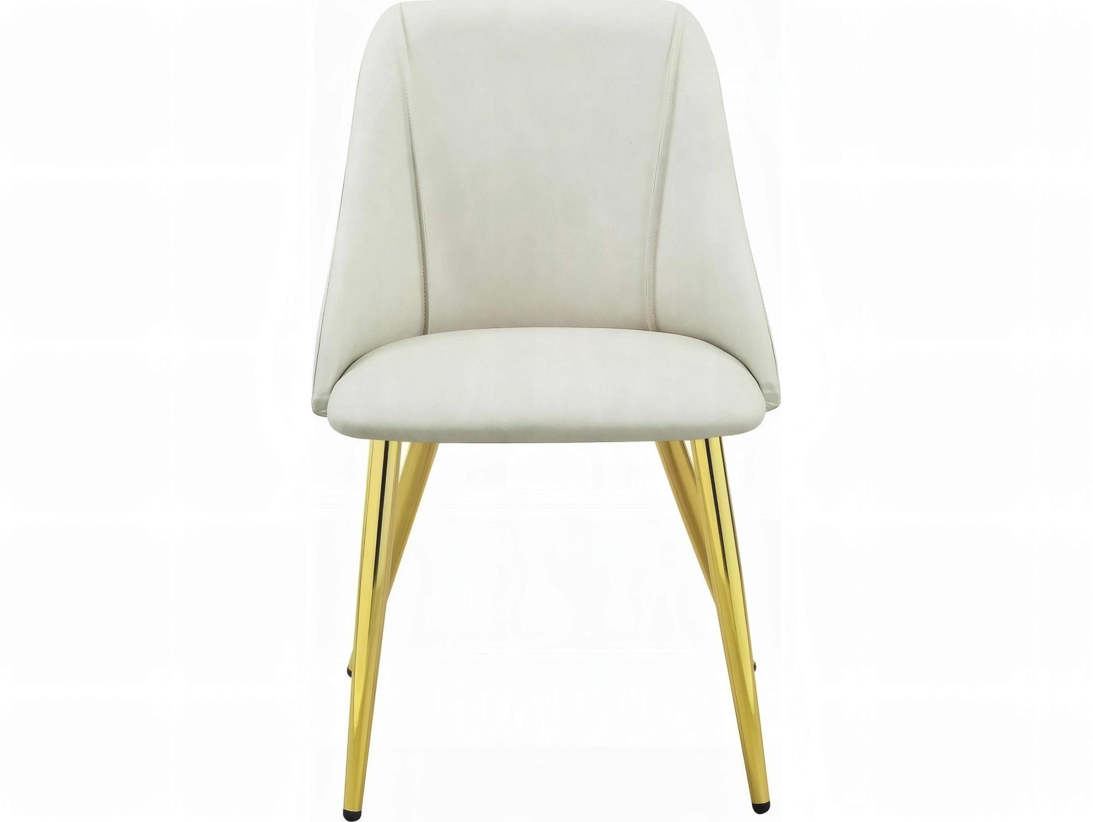 Acme Furniture Gaines Plywood White Faux Leather Armless Dining Chair Set of 2