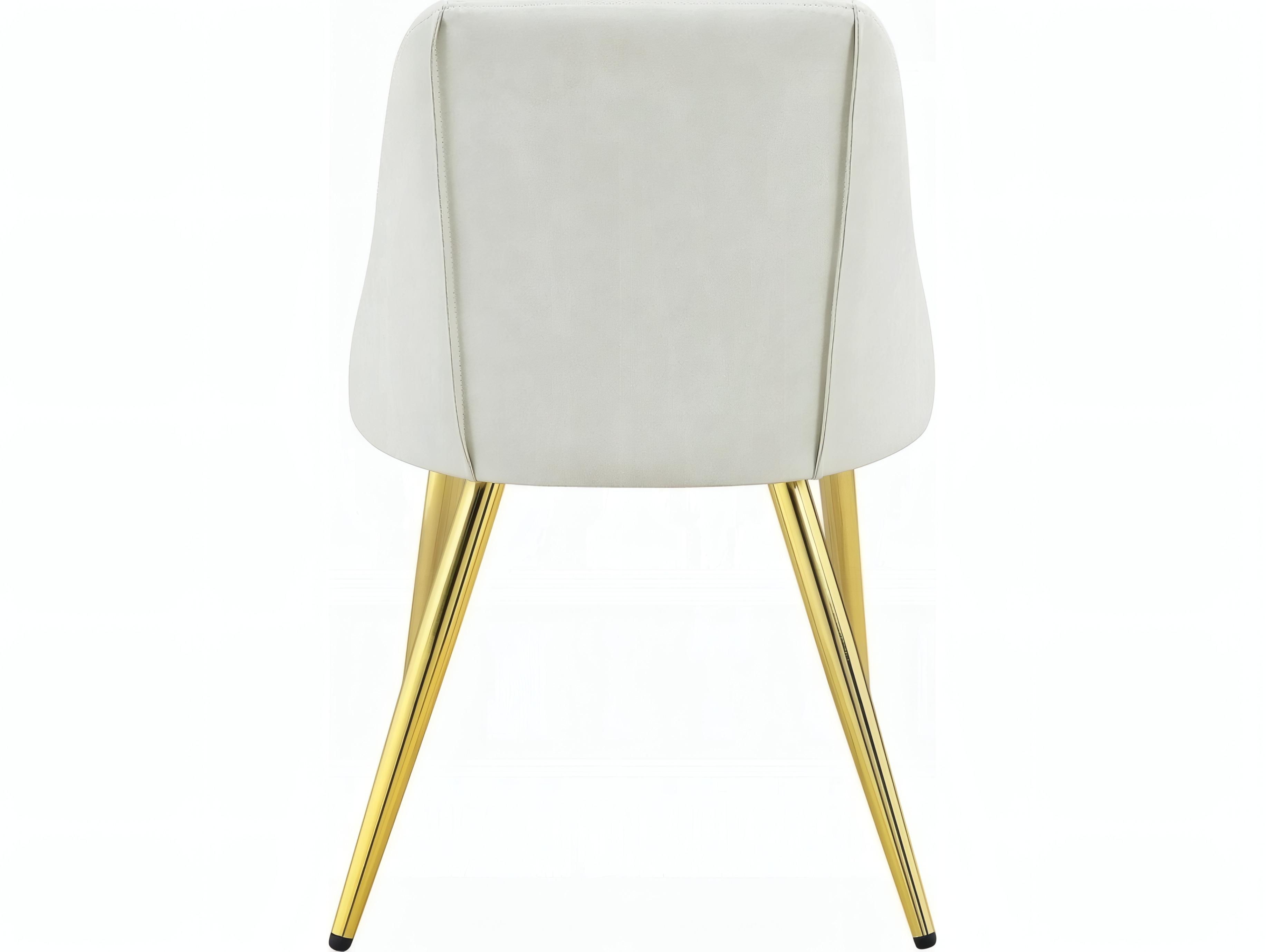 Acme Furniture Gaines Plywood White Faux Leather Armless Dining Chair Set of 2