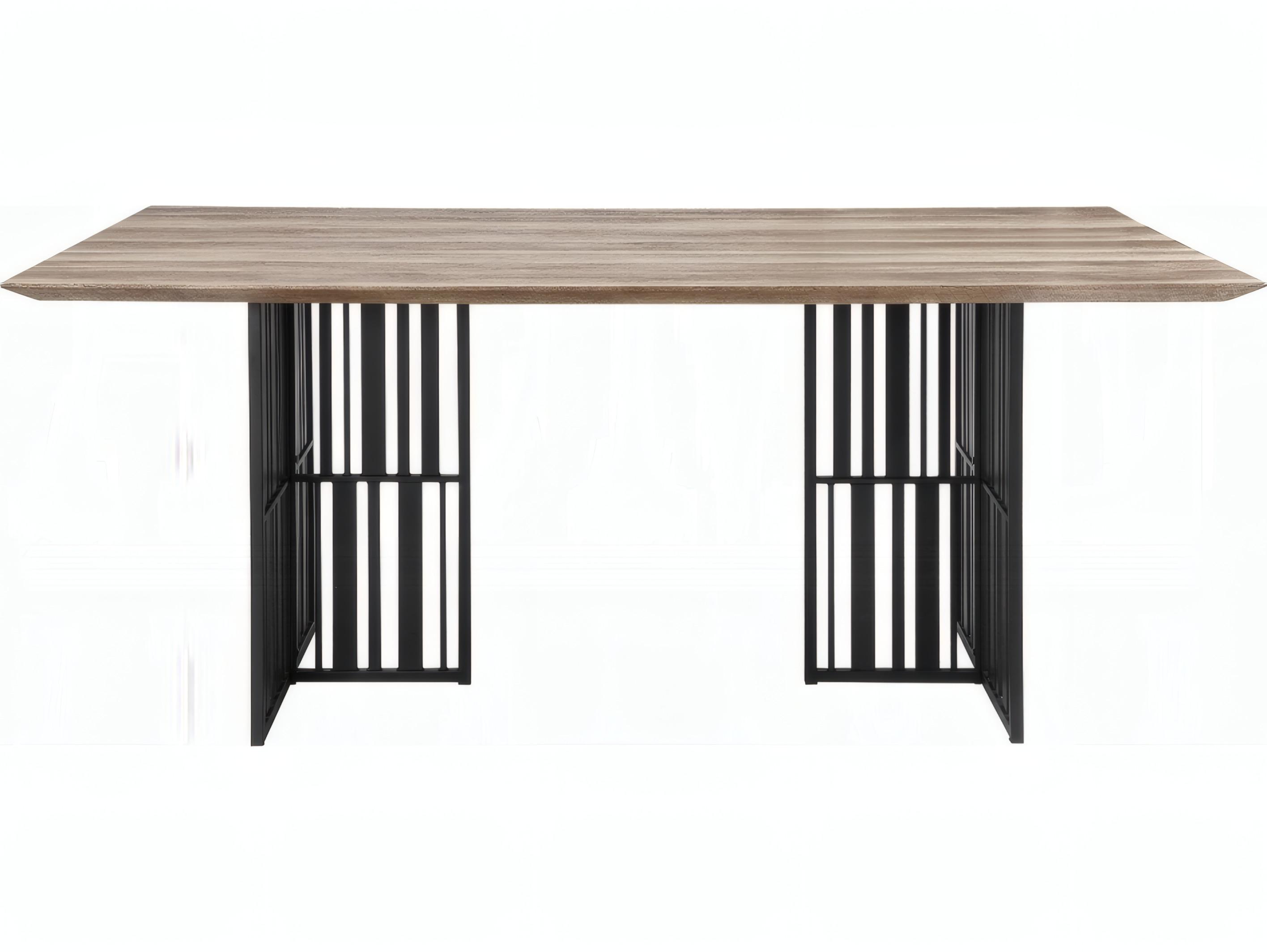 Acme Furniture Zudora Rectangular Wood Antique Oak Black Dining Table
