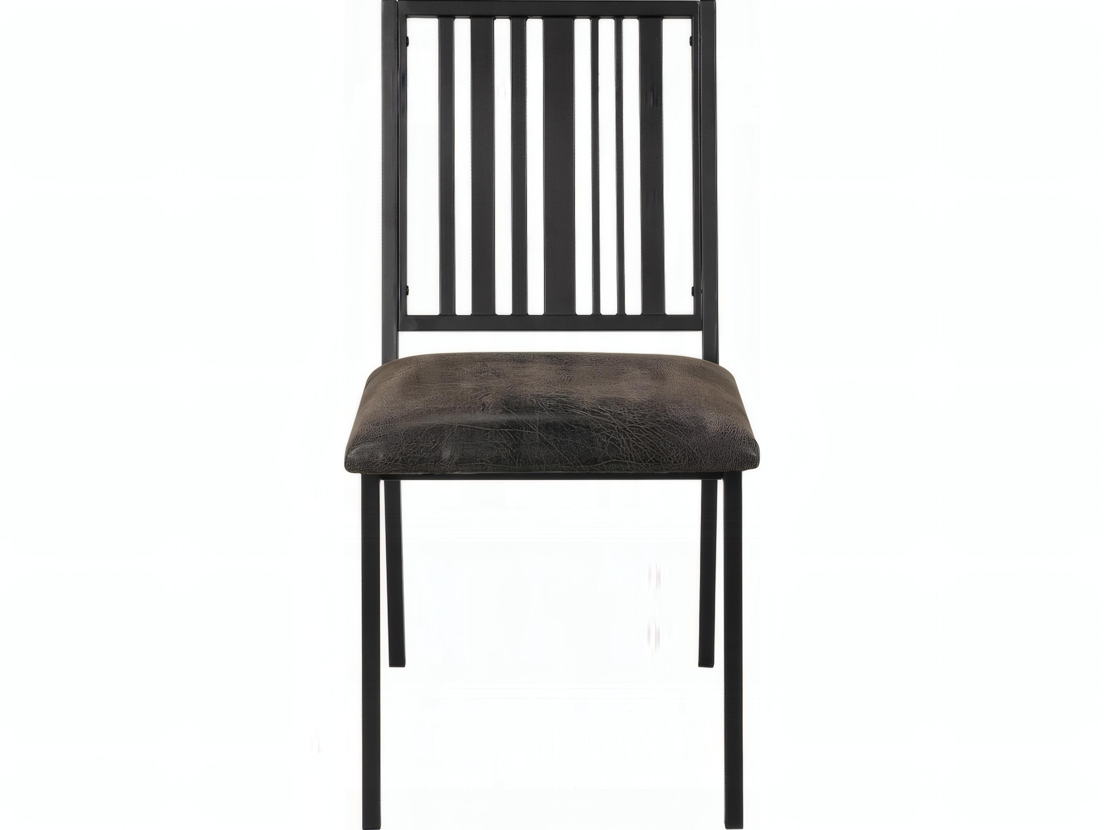 Acme Furniture Zudora Black Faux Leather Armless Dining Chair Set of 2