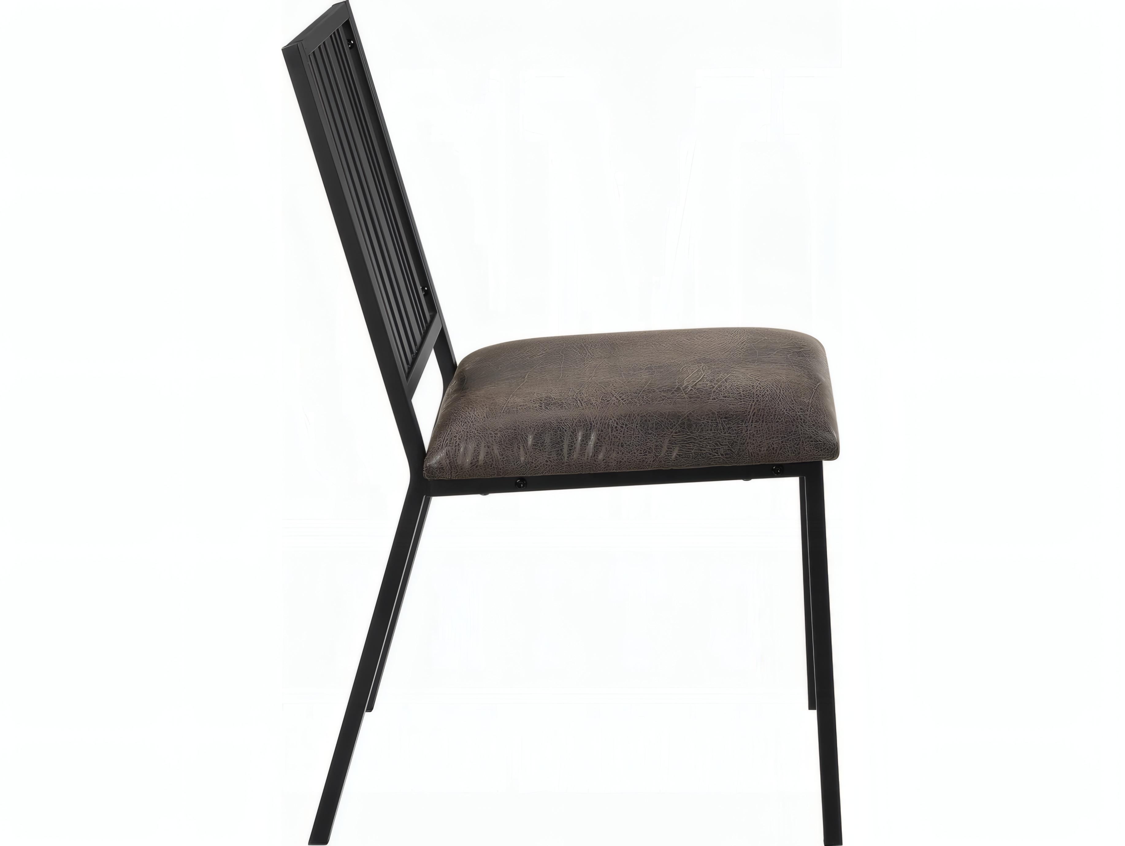 Acme Furniture Zudora Black Faux Leather Armless Dining Chair Set of 2