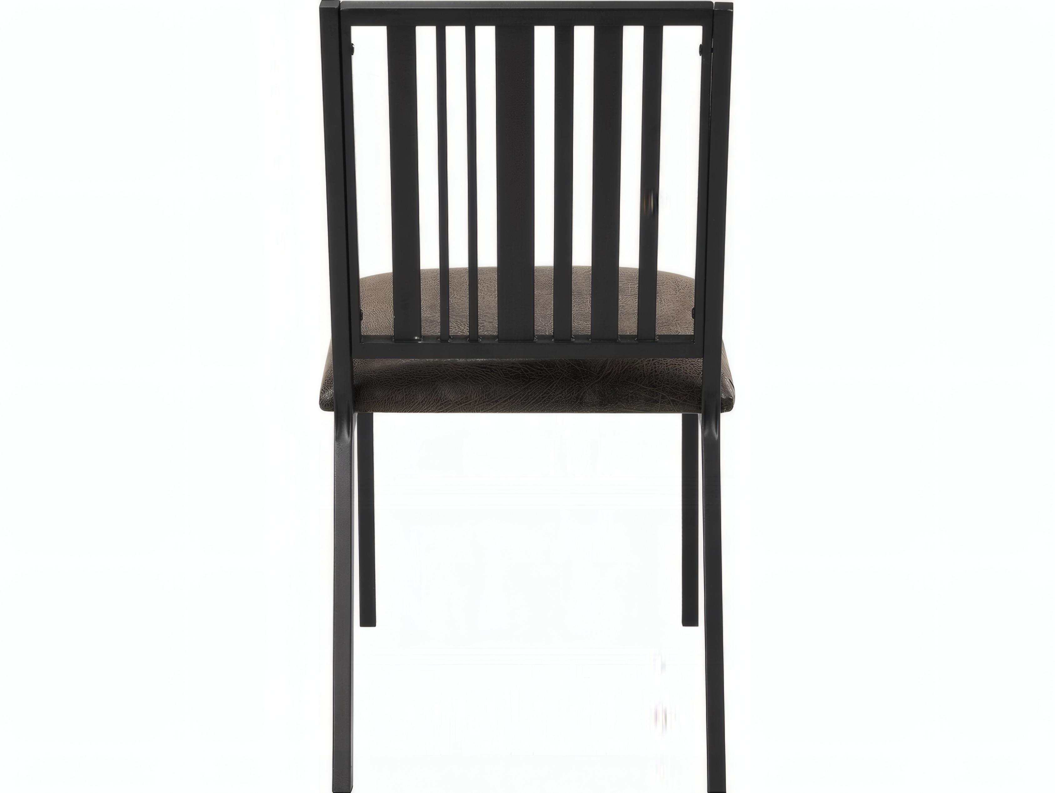 Acme Furniture Zudora Black Faux Leather Armless Dining Chair Set of 2