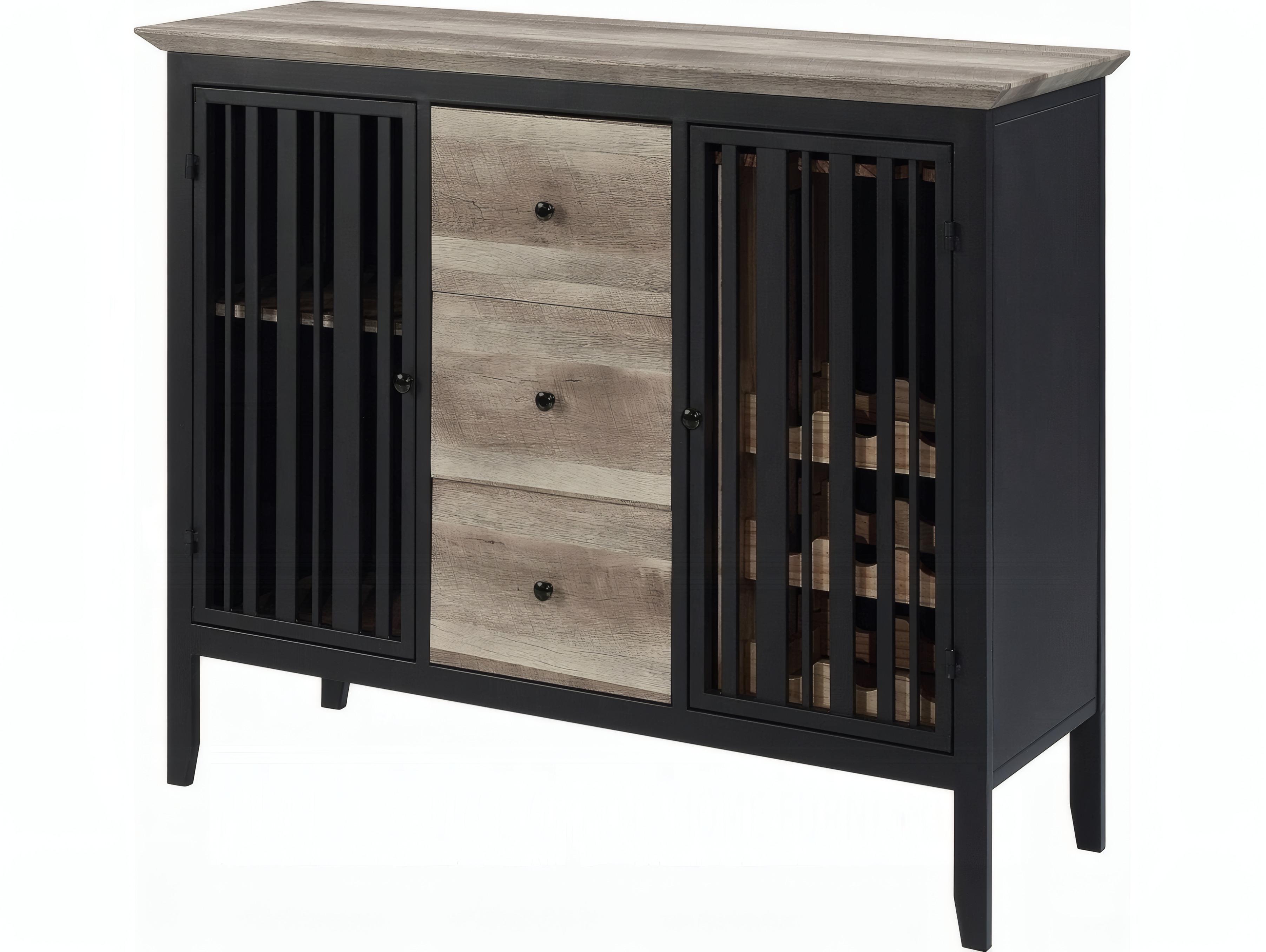 Acme Furniture Zudora 47" Antique Oak Black Sideboard