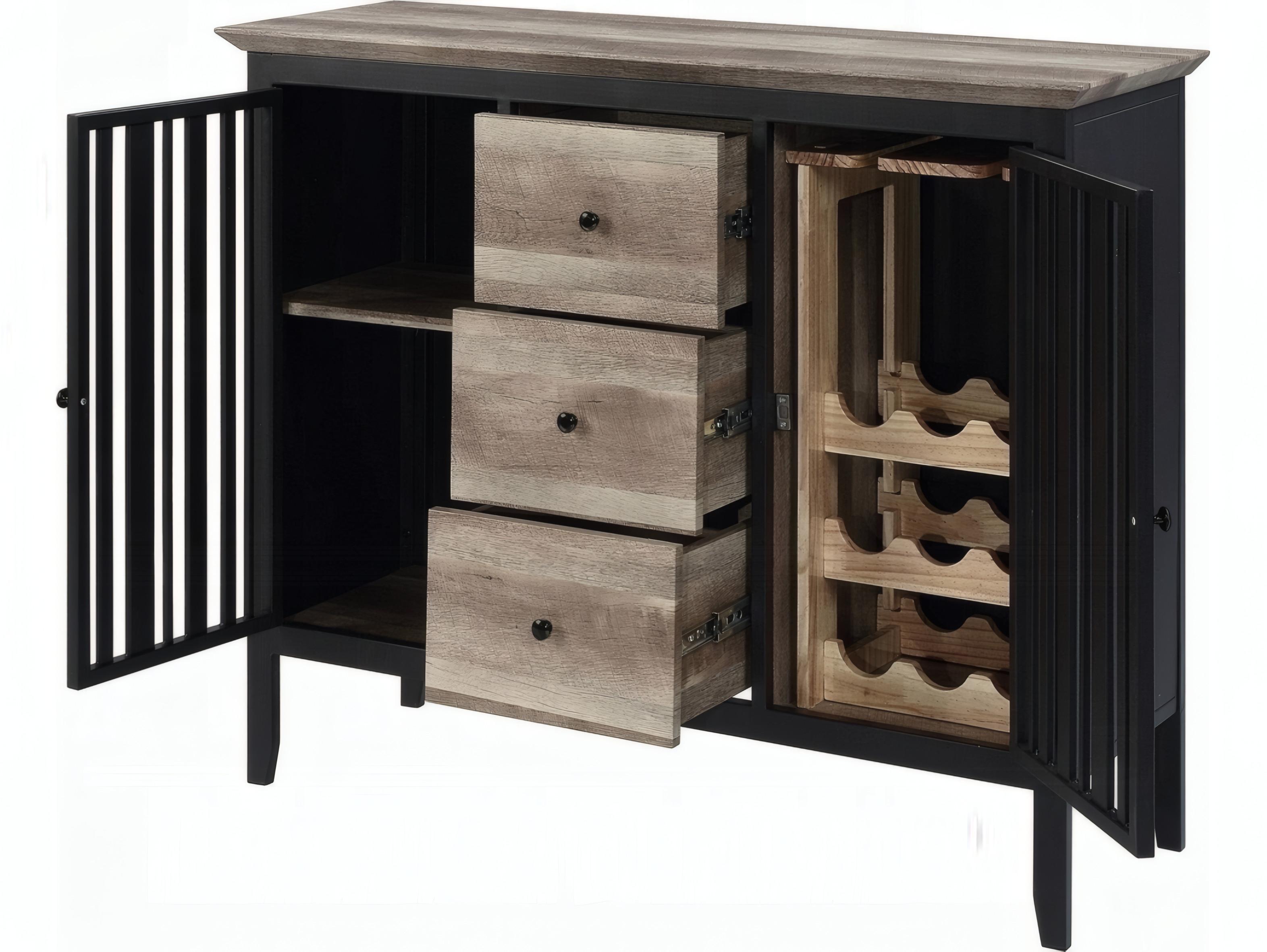 Acme Furniture Zudora 47" Antique Oak Black Sideboard