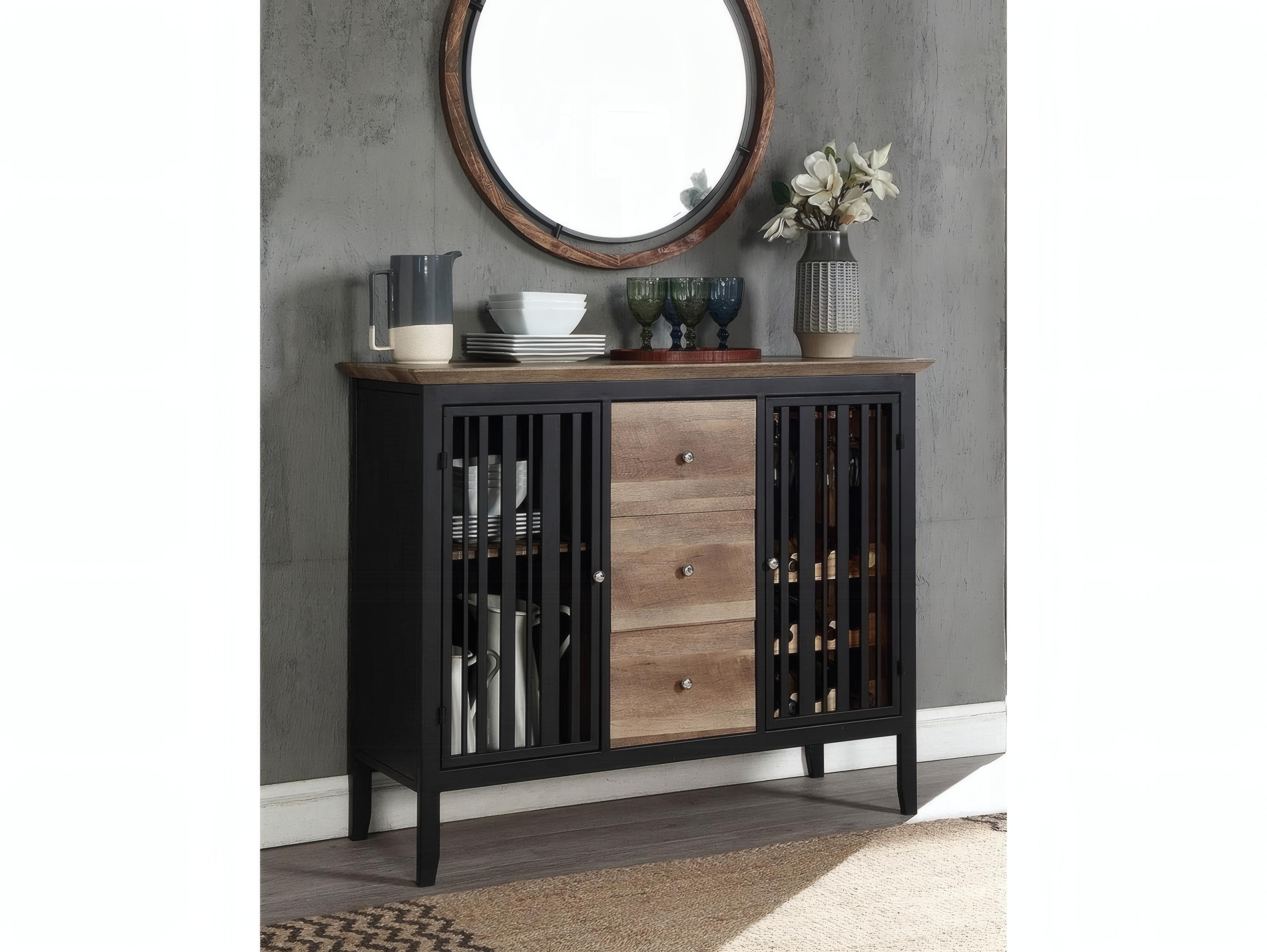 Acme Furniture Zudora 47" Antique Oak Black Sideboard