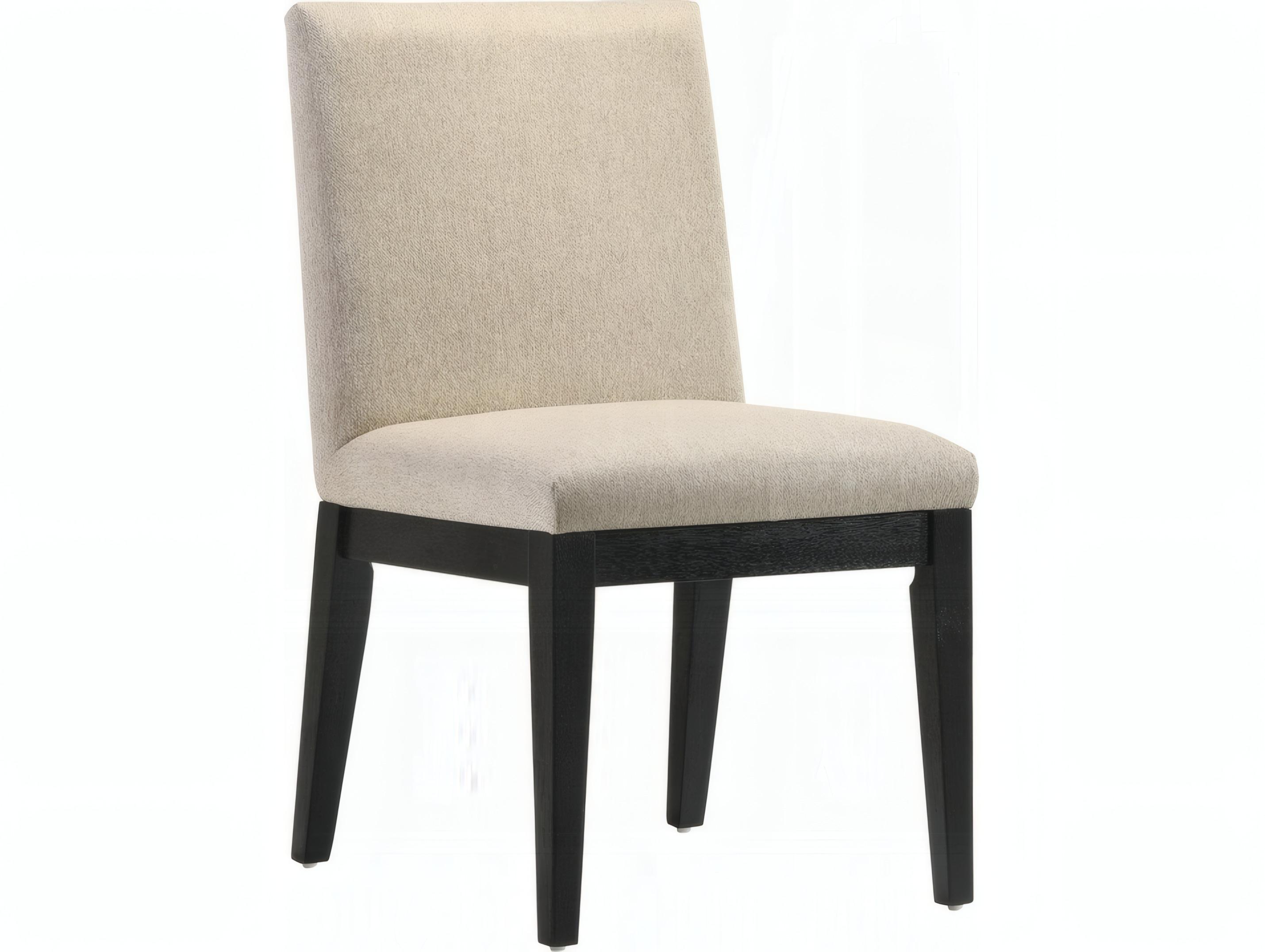 Acme Furniture Froja Rubberwood Beige Upholstered Armless Dining Chair Set of 2