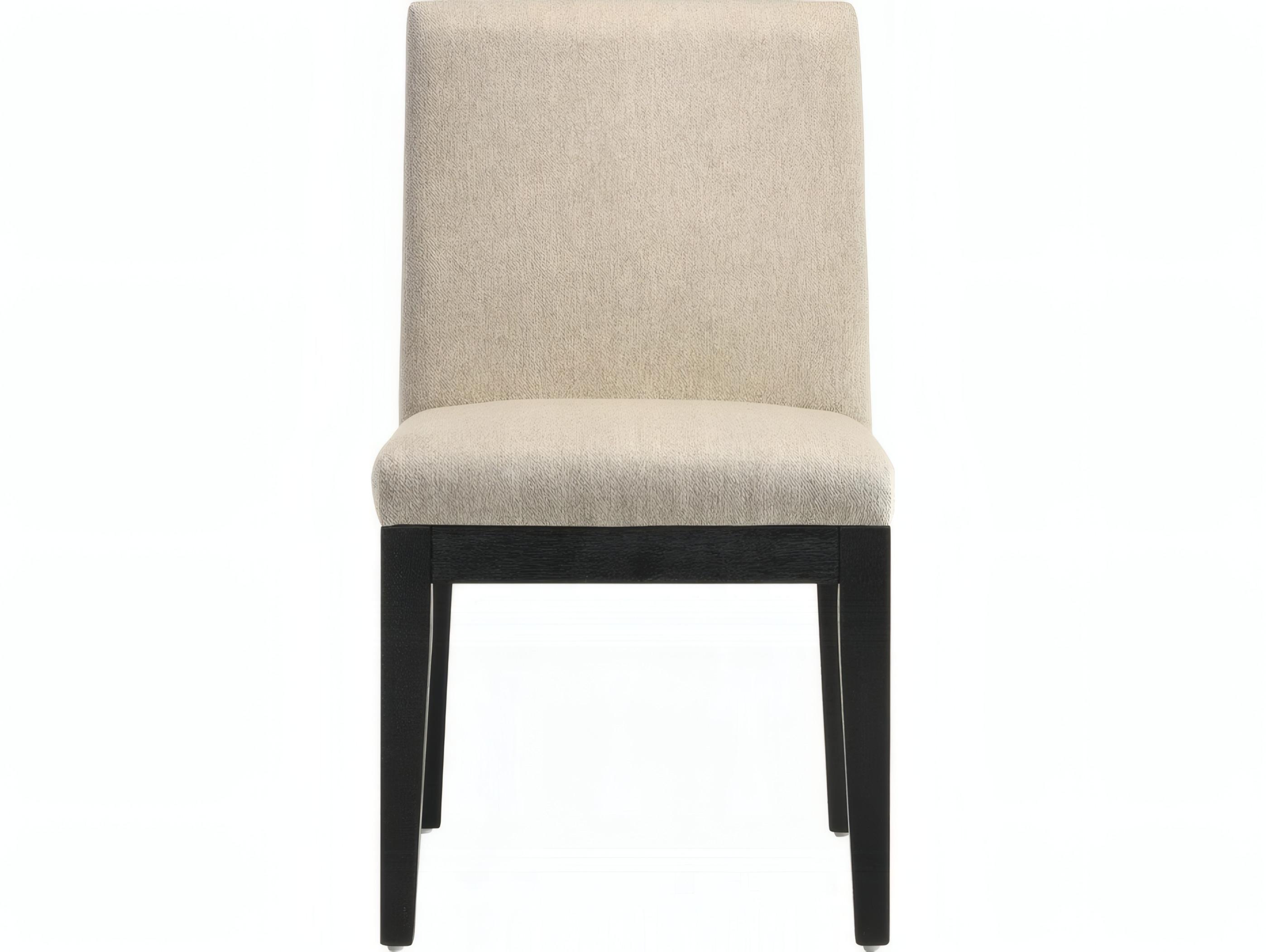 Acme Furniture Froja Rubberwood Beige Upholstered Armless Dining Chair Set of 2