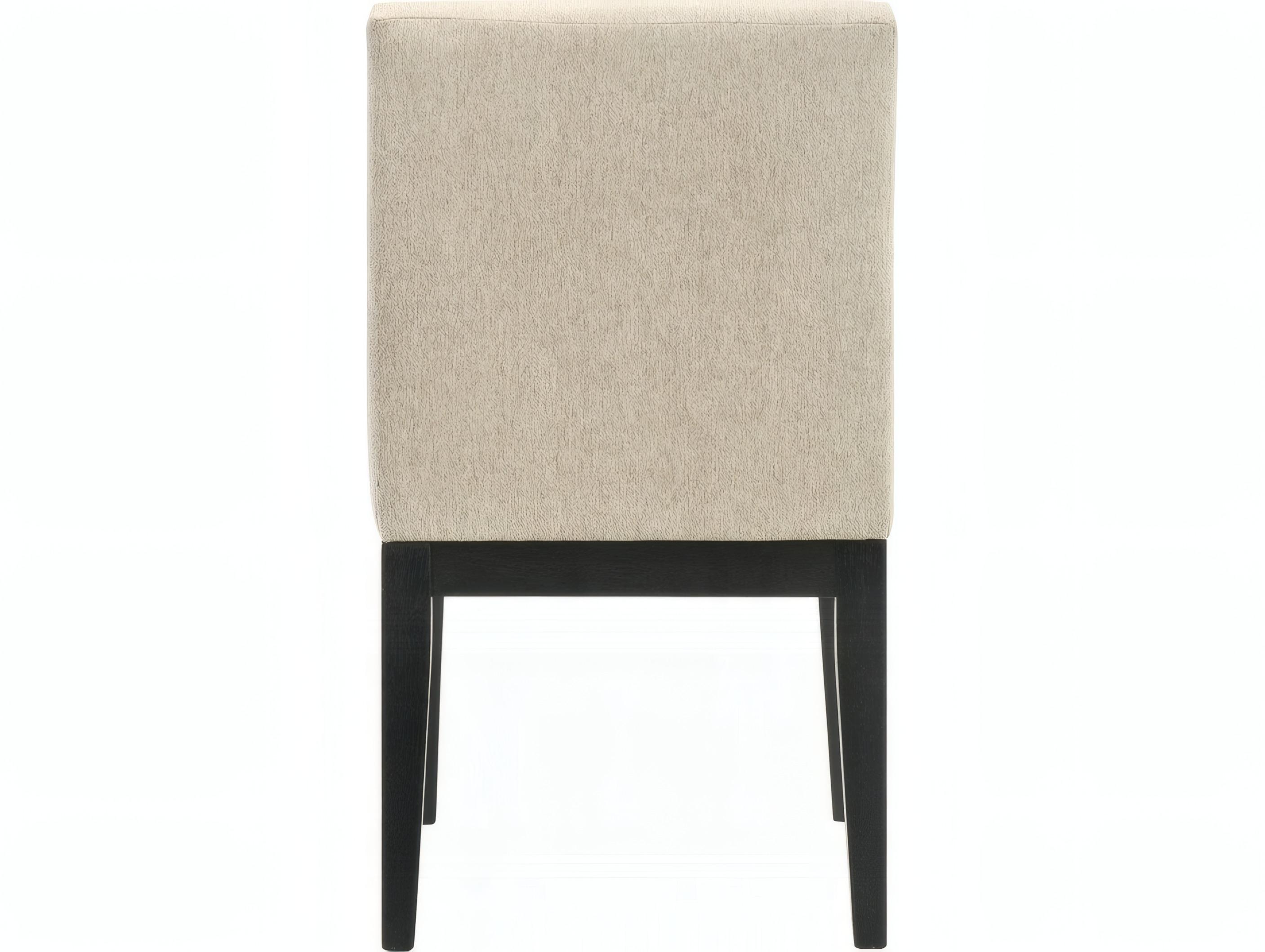 Acme Furniture Froja Rubberwood Beige Upholstered Armless Dining Chair Set of 2