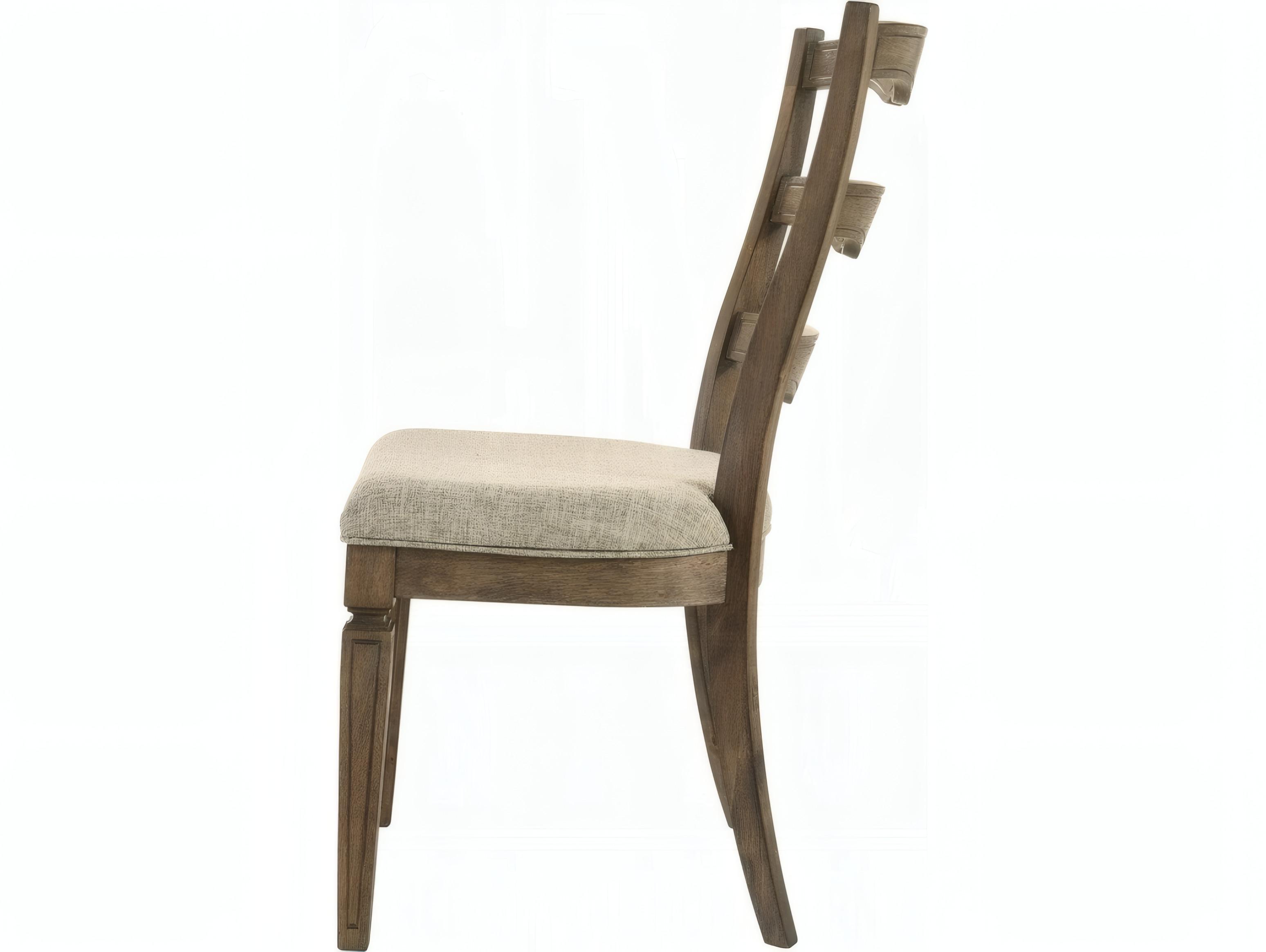 Acme Furniture Parfield Rubberwood Brown Upholstered Armless Dining Chair Set of 2