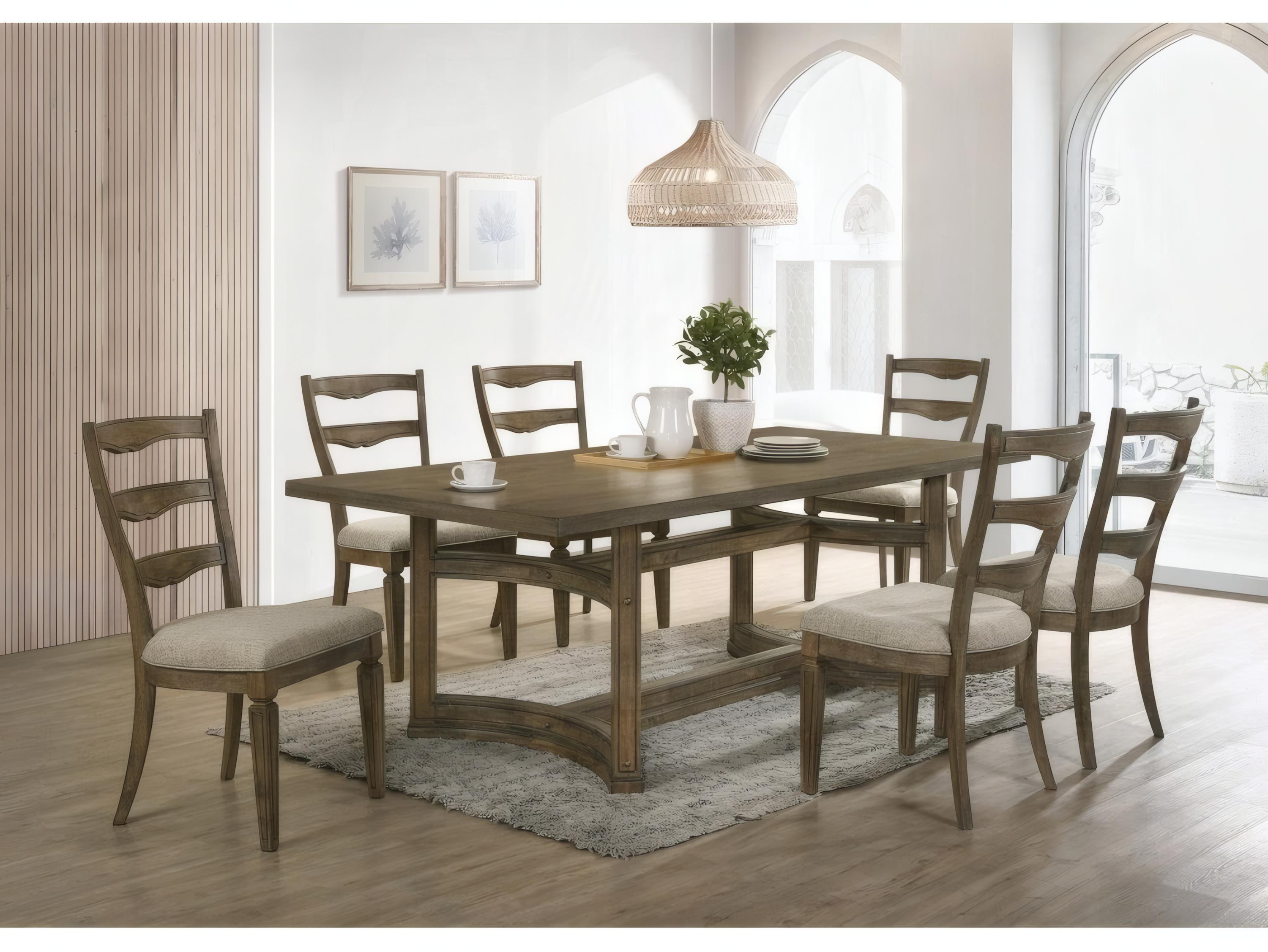 Acme Furniture Parfield Rubberwood Brown Upholstered Armless Dining Chair Set of 2