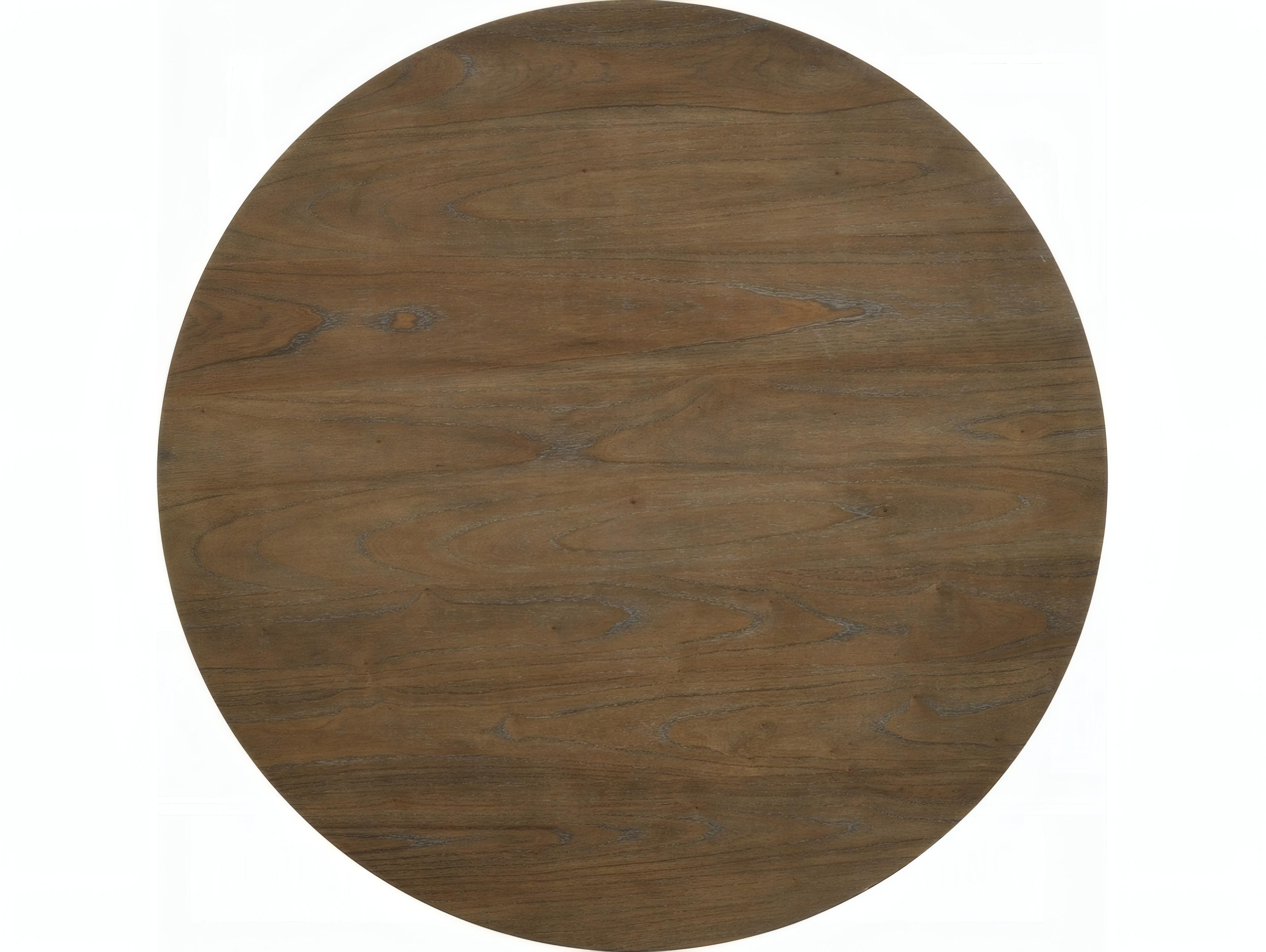 Acme Furniture Parfield Round Wood Weathered Oak Dining Table