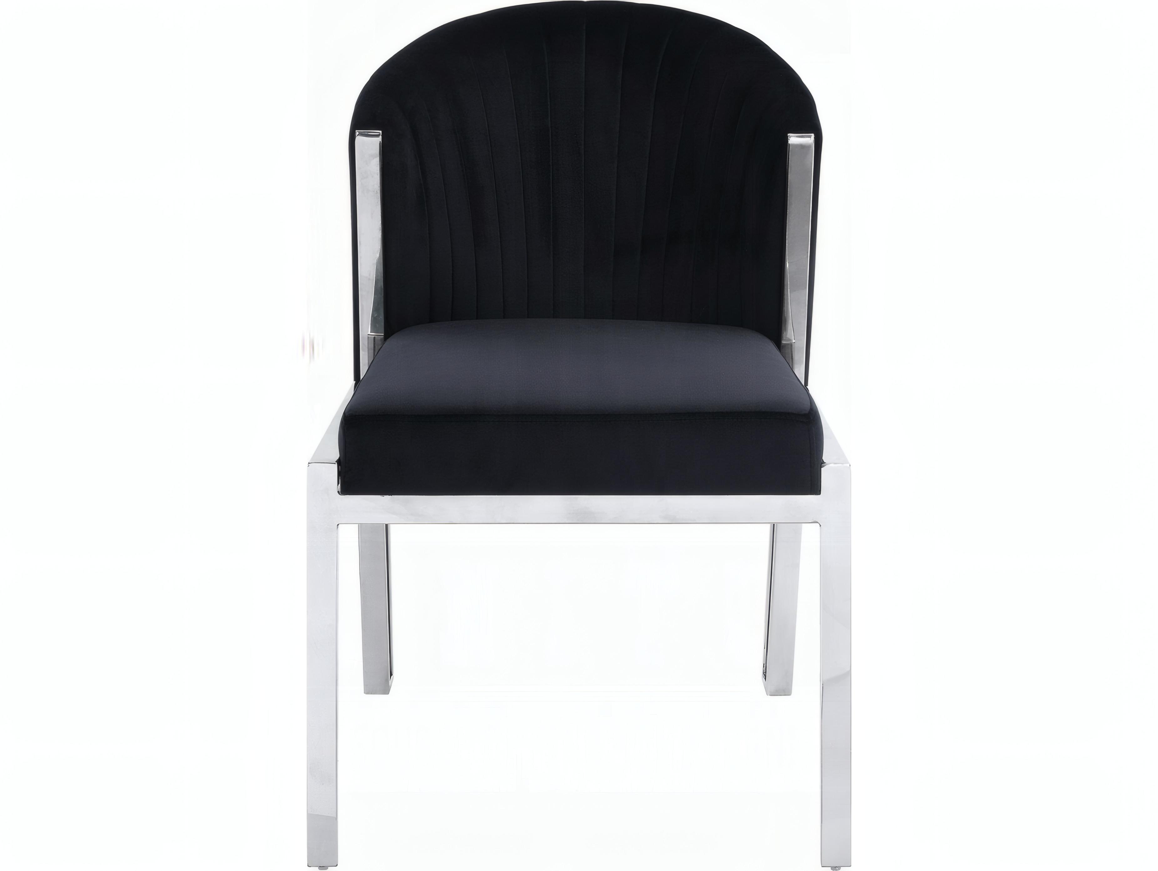 Acme Furniture Fallon Black Velvet Upholstered Armless Dining Chair Set of 2