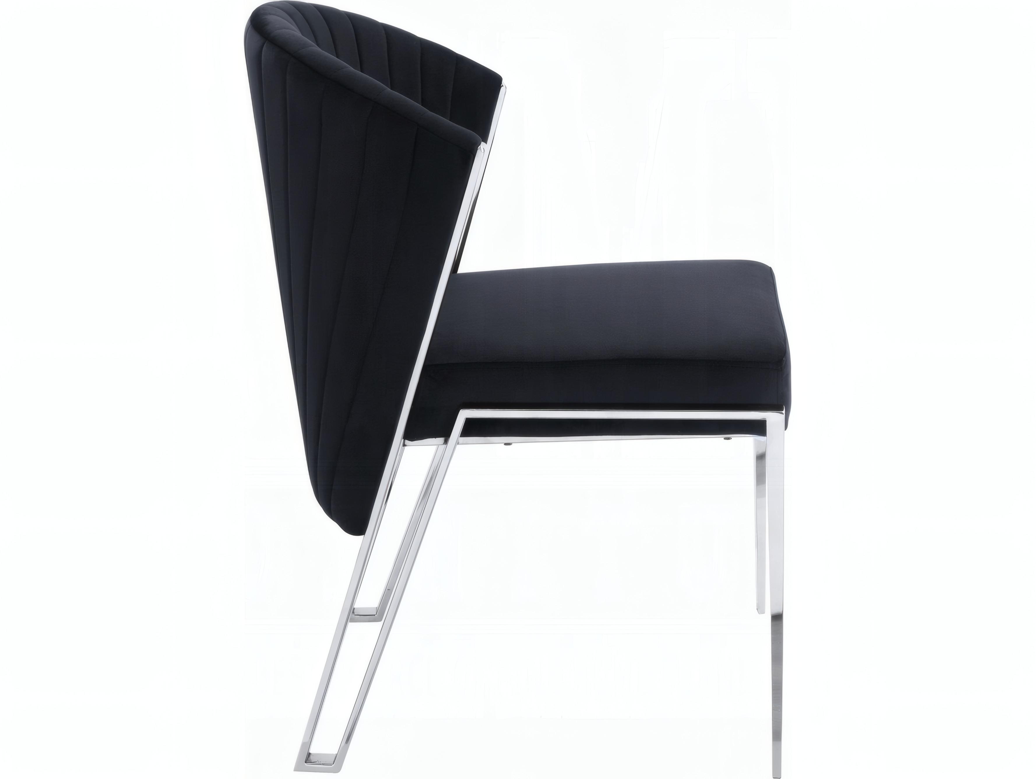 Acme Furniture Fallon Black Velvet Upholstered Armless Dining Chair Set of 2