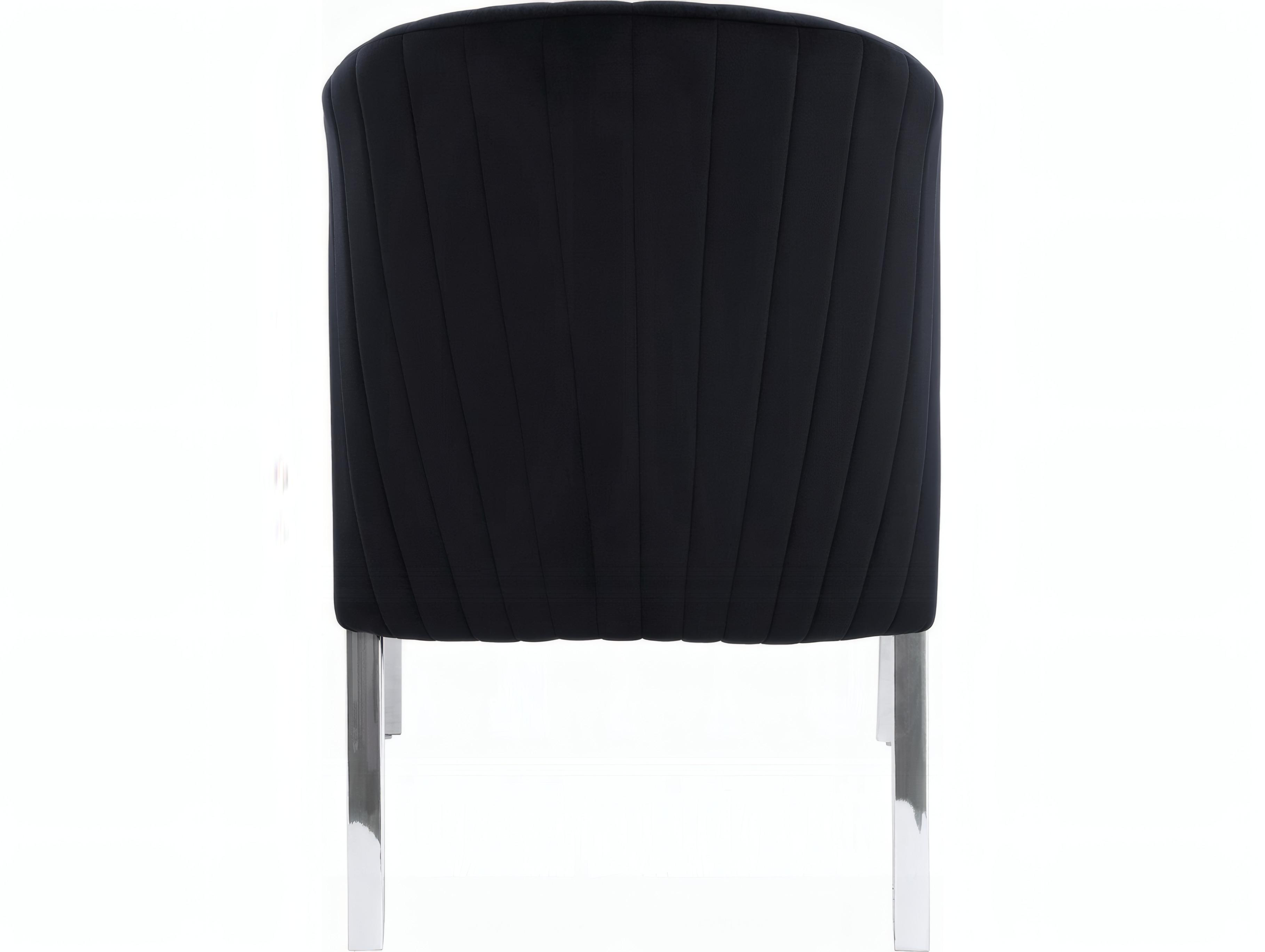Acme Furniture Fallon Black Velvet Upholstered Armless Dining Chair Set of 2