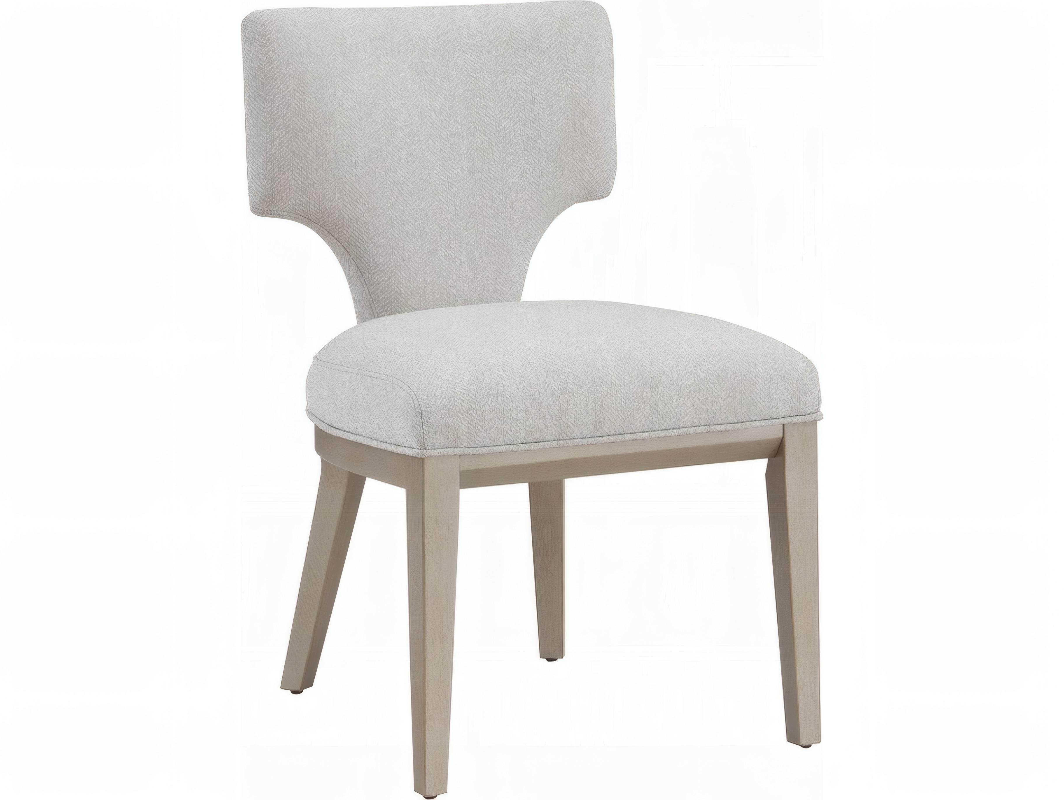 Acme Furniture Kasa Rubberwood Champagne Upholstered Armless Dining Chair Set of 2