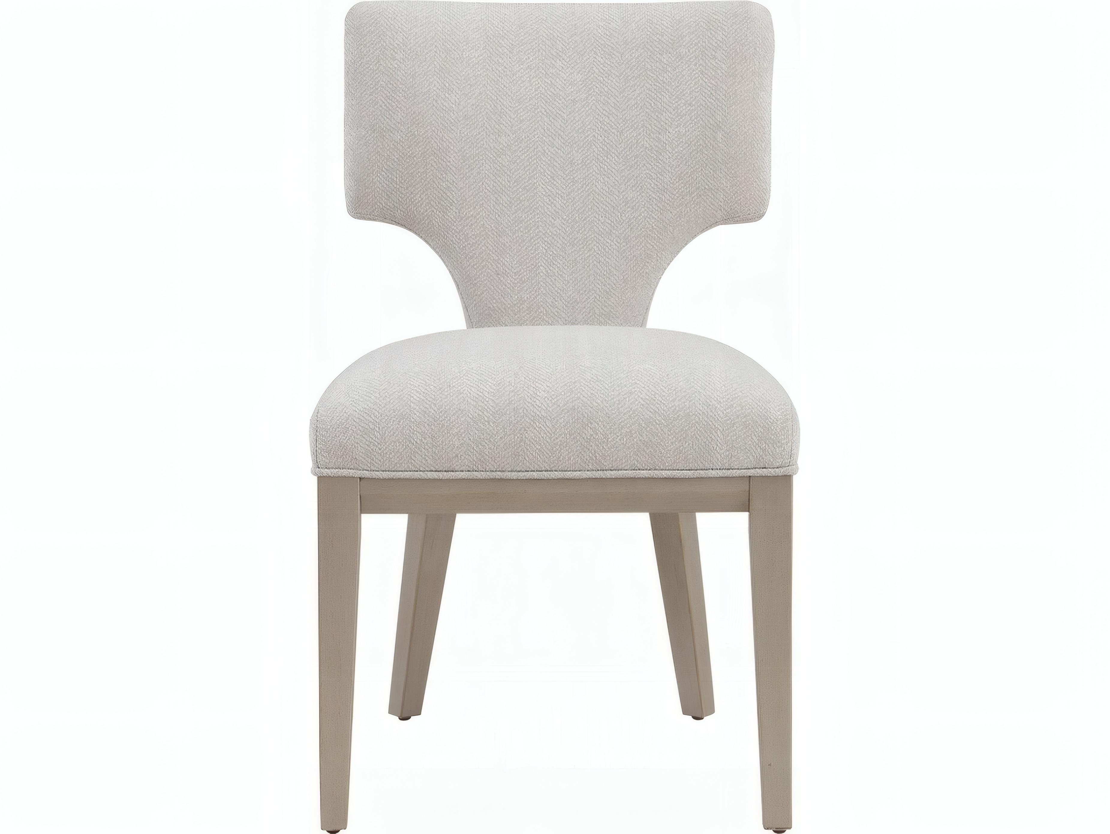 Acme Furniture Kasa Rubberwood Champagne Upholstered Armless Dining Chair Set of 2