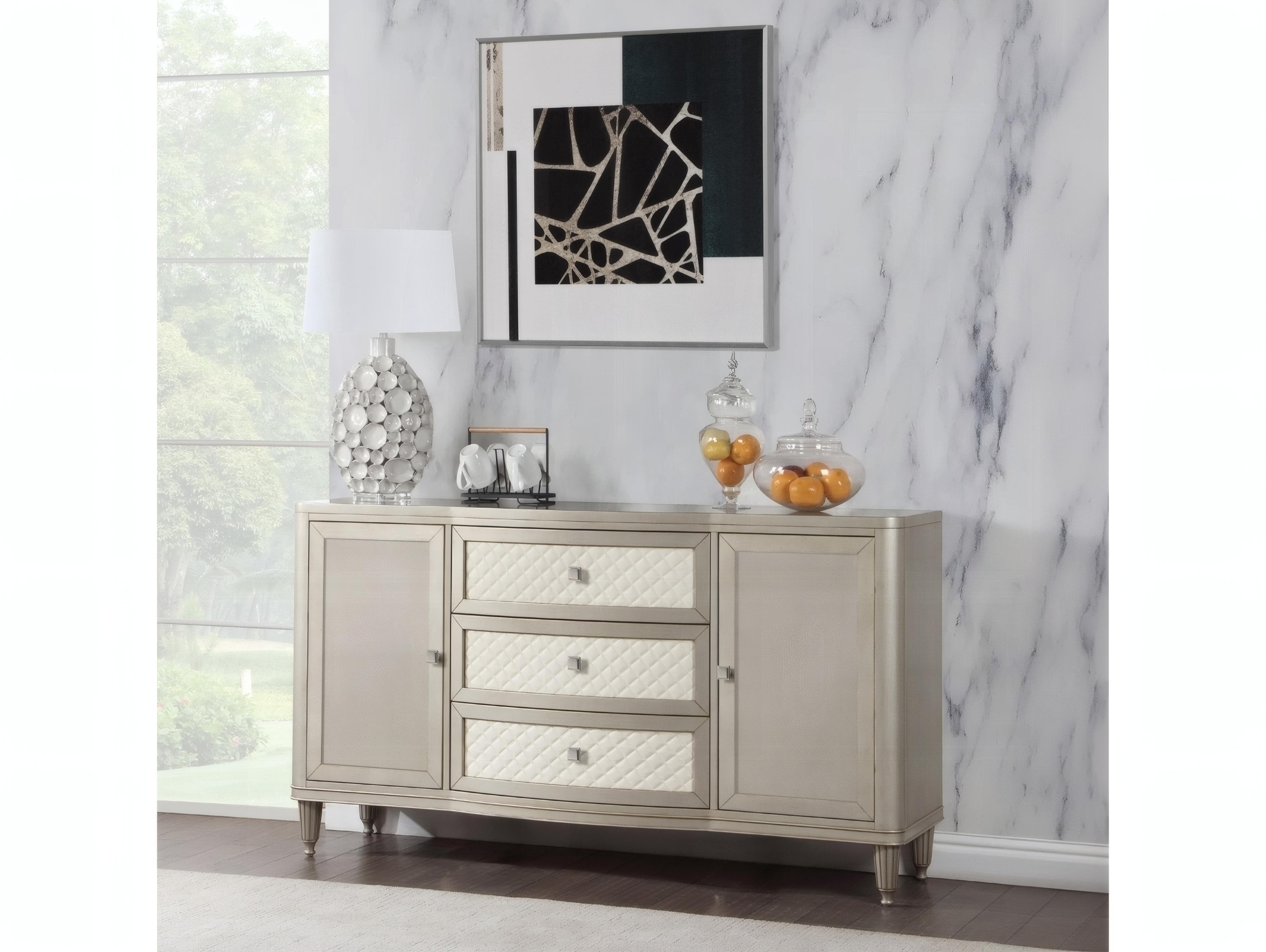 Acme Furniture Kasa 56" Rubberwood Champagne Sideboard