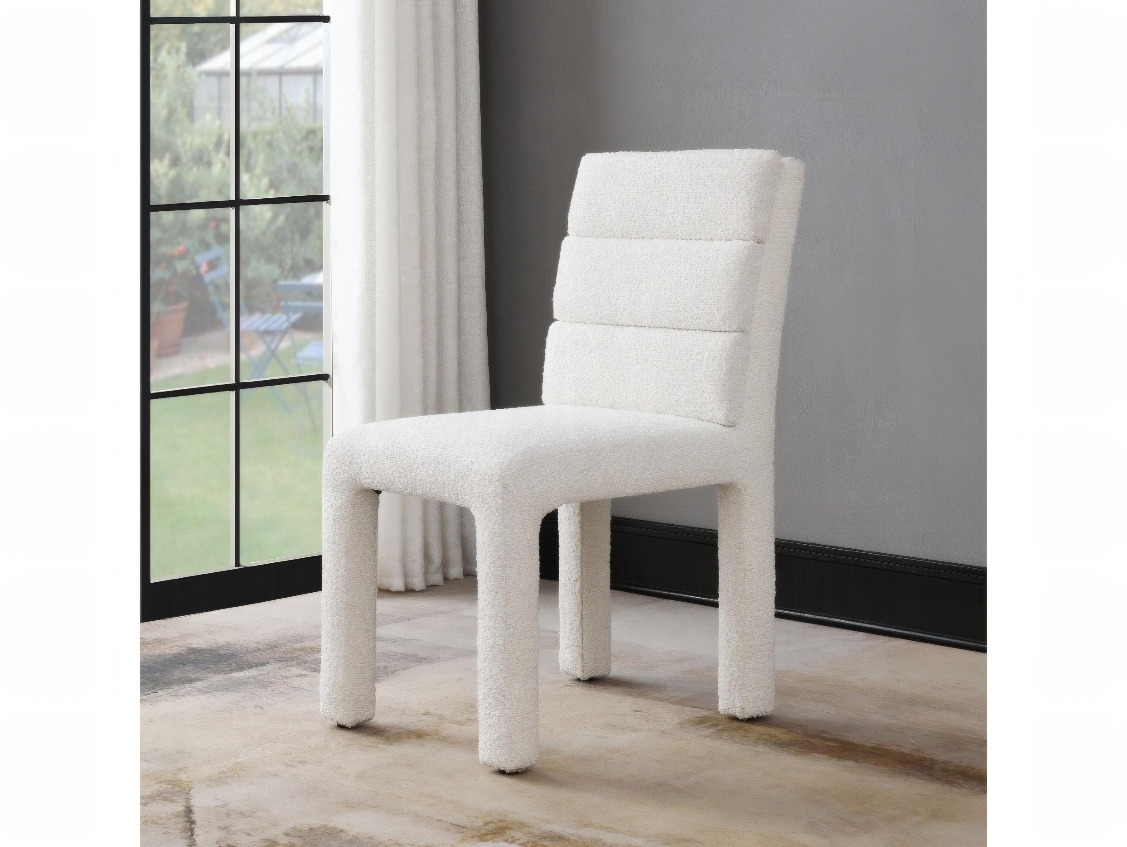 Acme Furniture Hettie Plywood Beige Upholstered Armless Dining Chair Set of 2