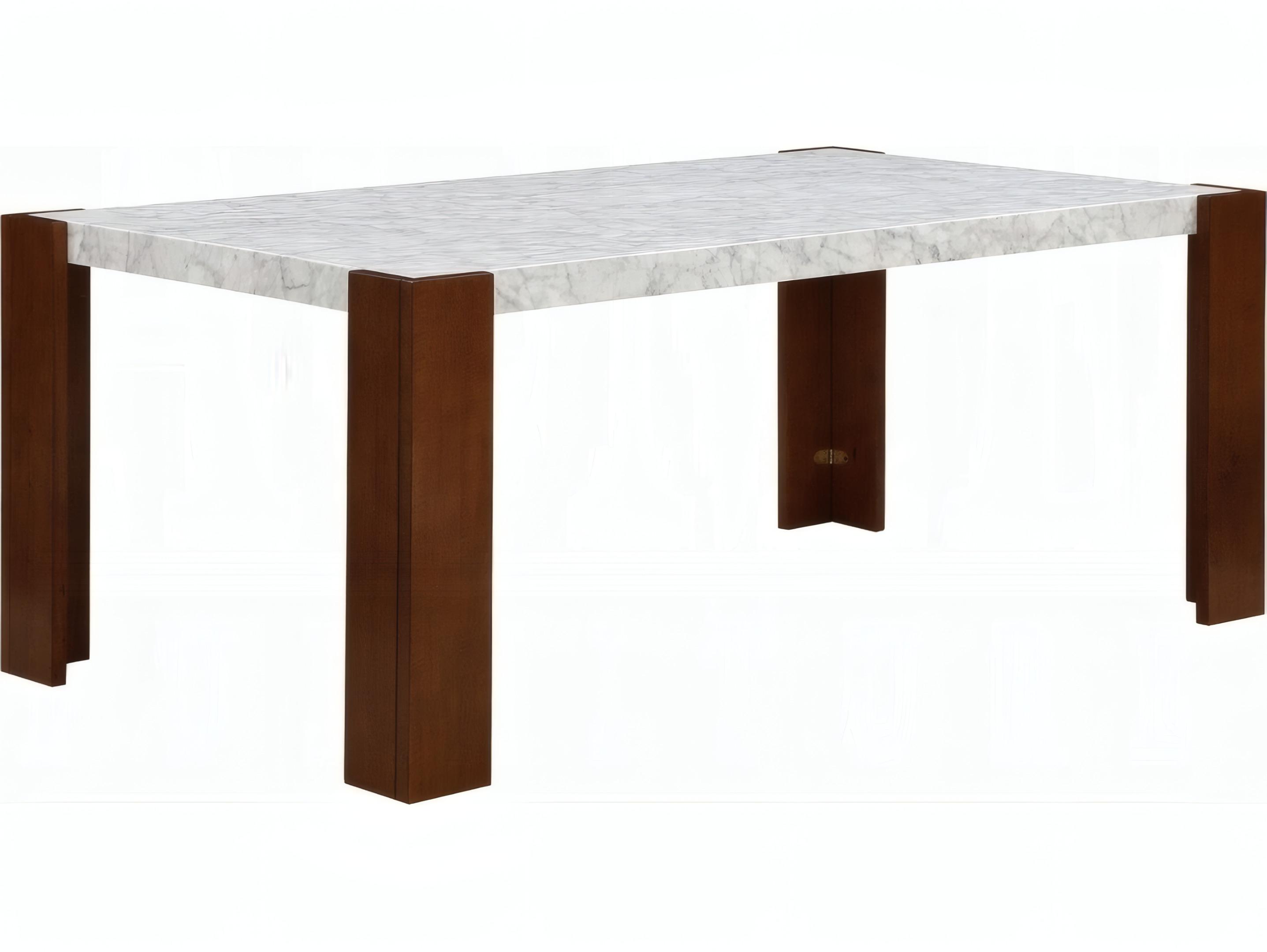 Acme Furniture Hettie Rectangular Faux Marble Engineered Stone Walnut Dining Table