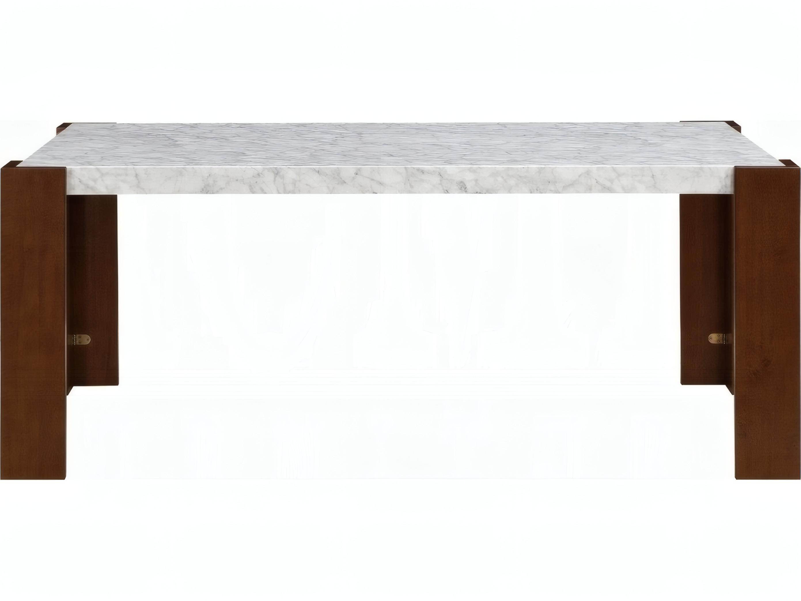 Acme Furniture Hettie Rectangular Faux Marble Engineered Stone Walnut Dining Table
