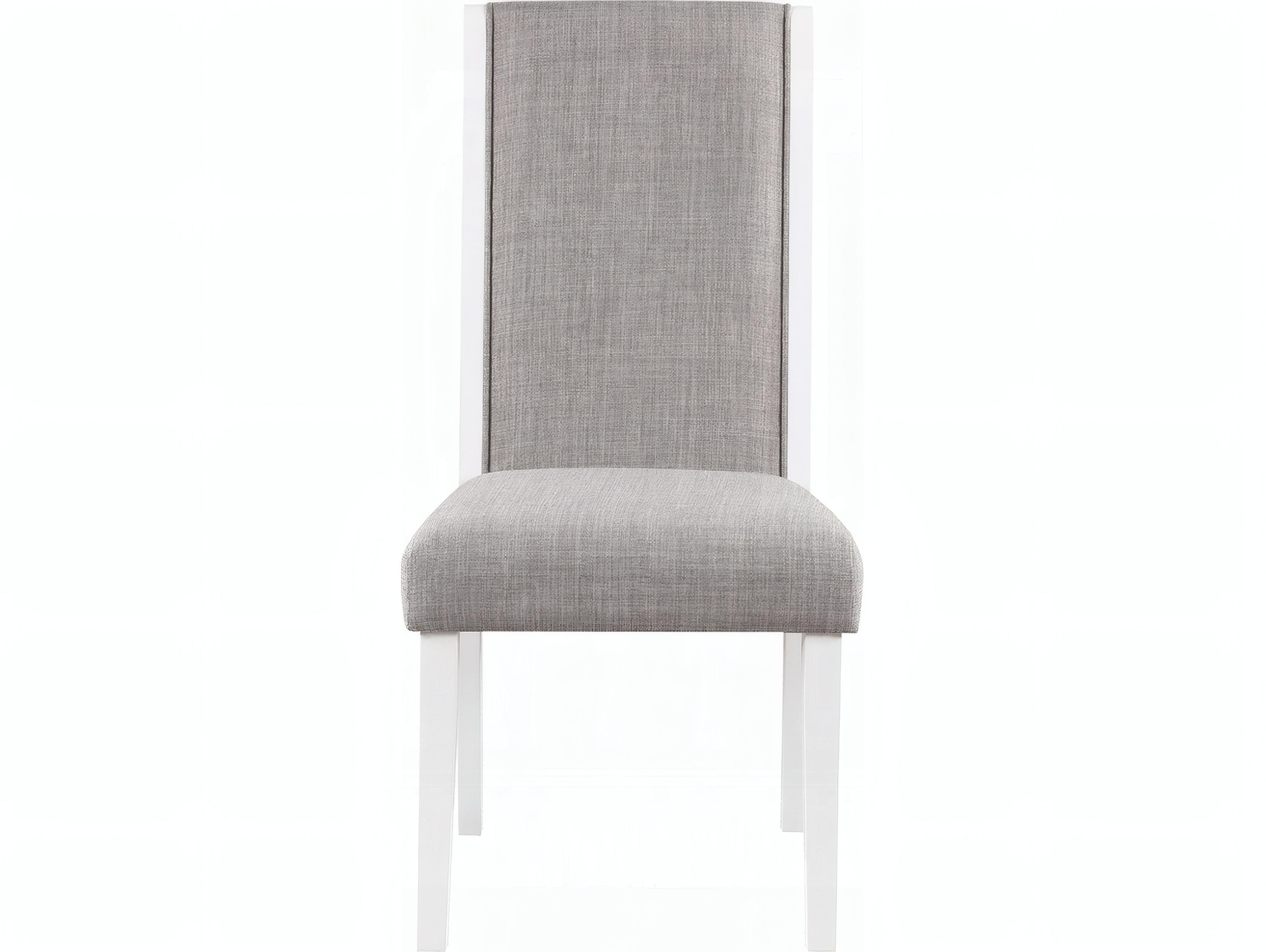 Acme Furniture Hollyn Plywood Gray Upholstered Armless Dining Chair Set of 2