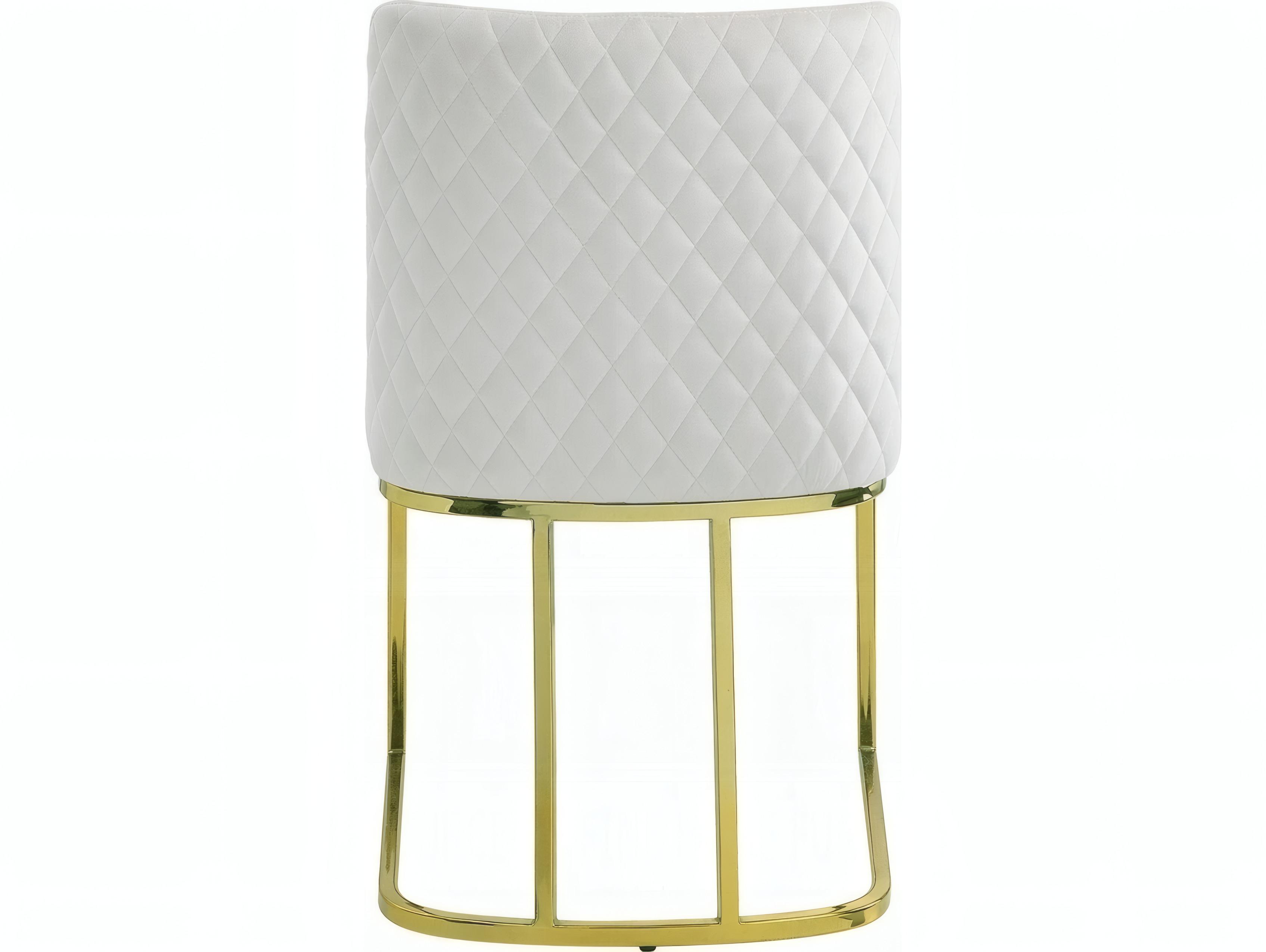 Acme Furniture Plywood White Velvet Upholstered Armless Dining Chair Set of 2