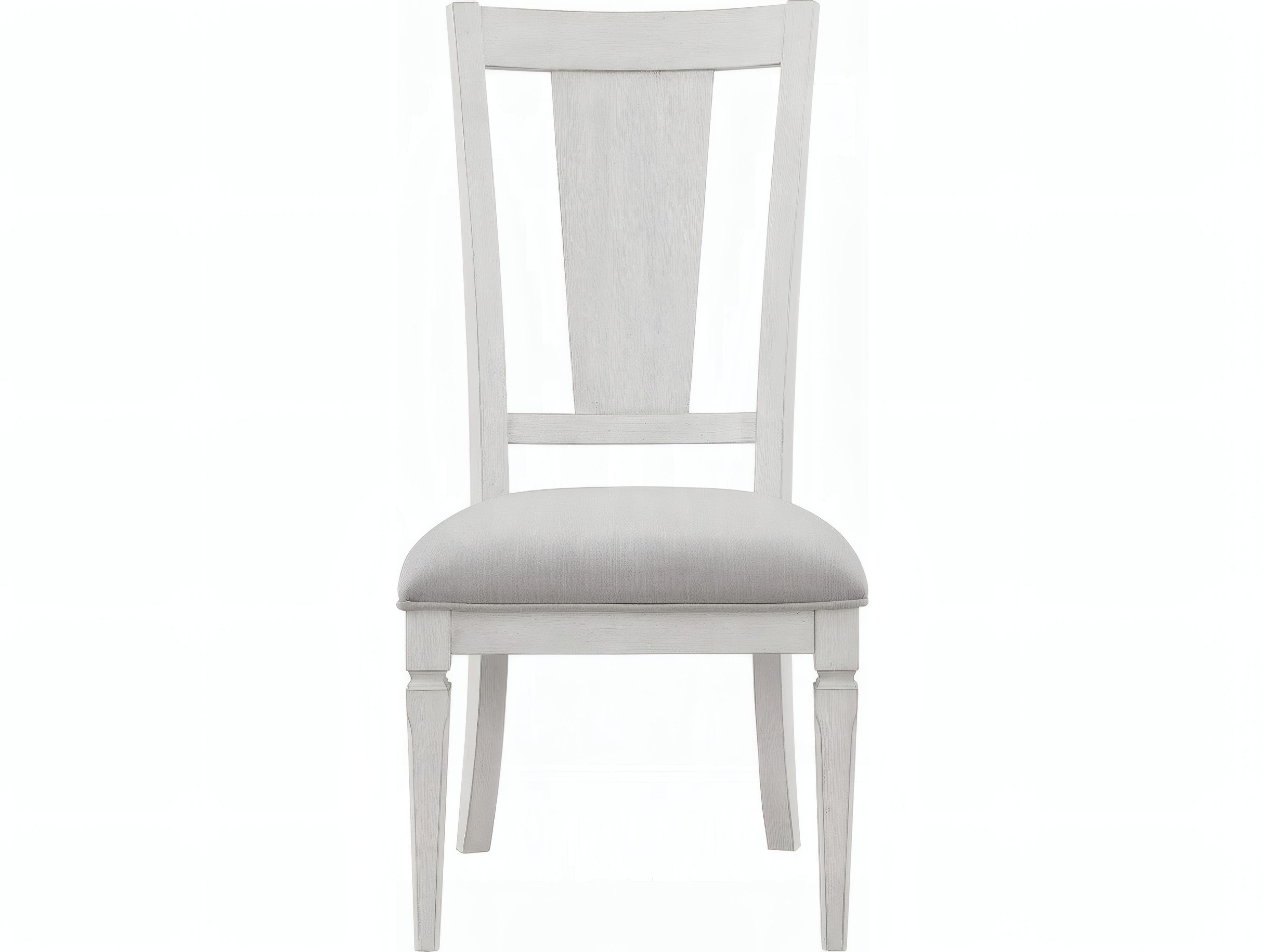 Acme Furniture Katia Rubberwood White Upholstered Armless Dining Chair Set of 2