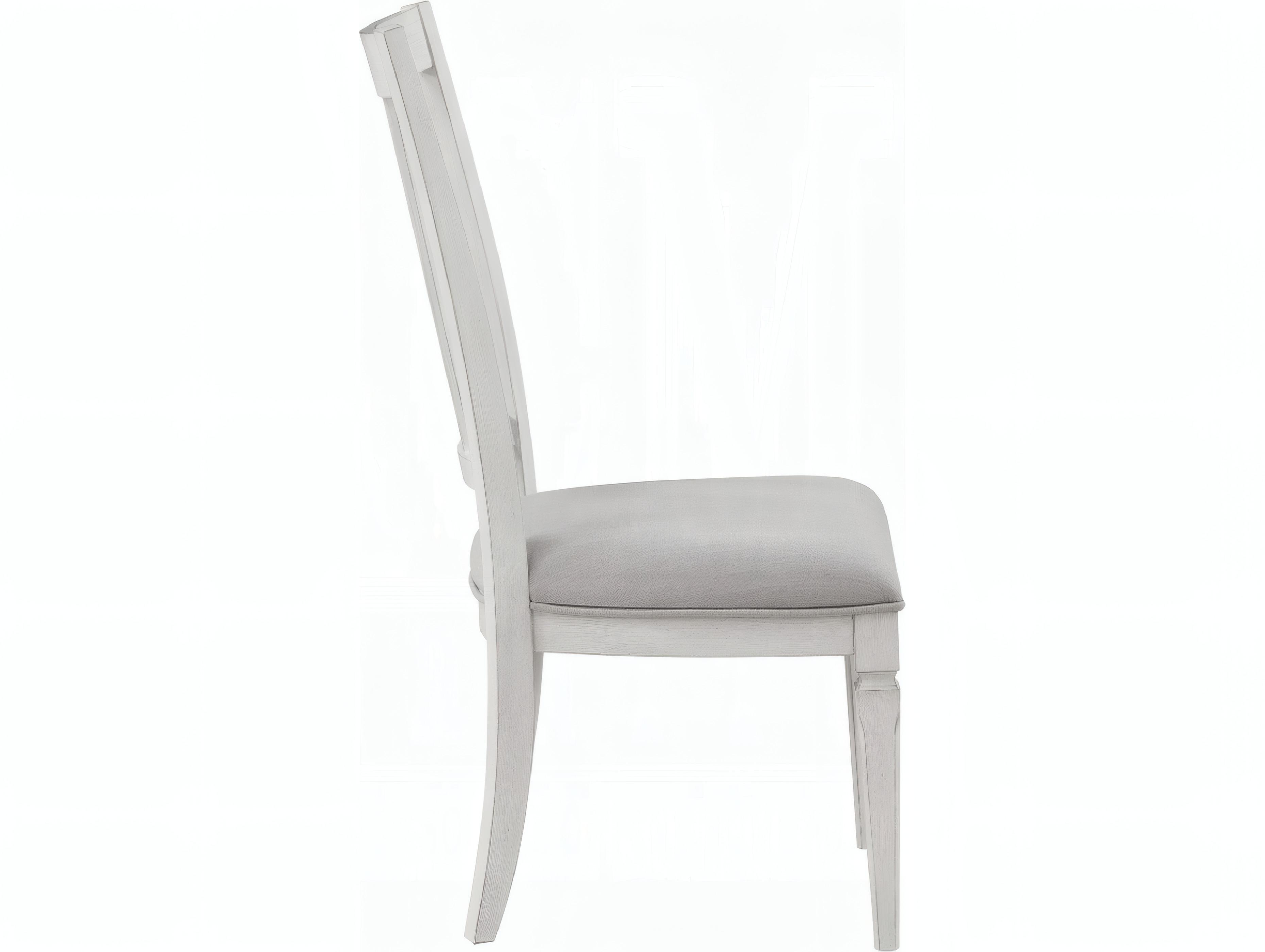 Acme Furniture Katia Rubberwood White Upholstered Armless Dining Chair Set of 2