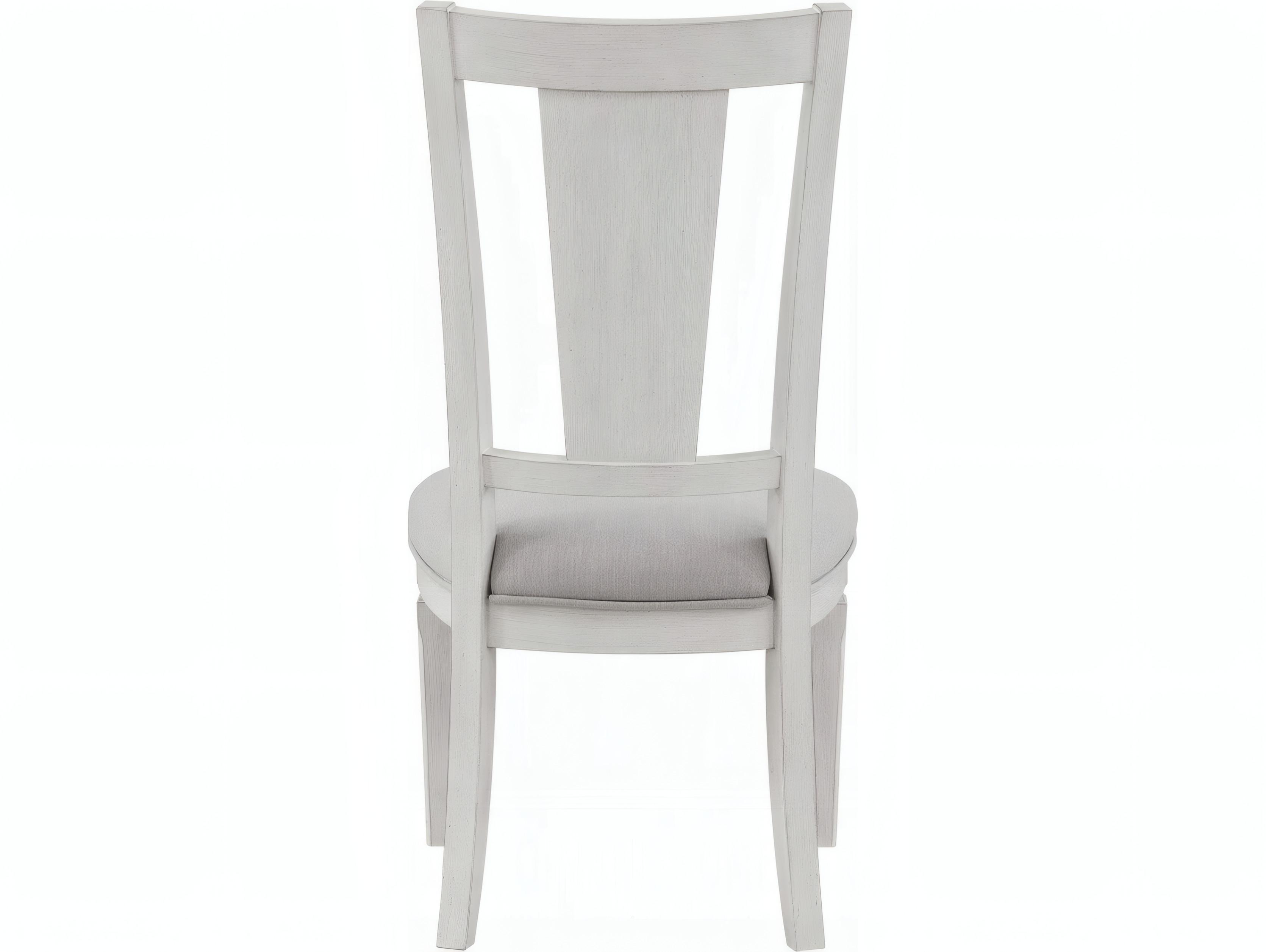 Acme Furniture Katia Rubberwood White Upholstered Armless Dining Chair Set of 2