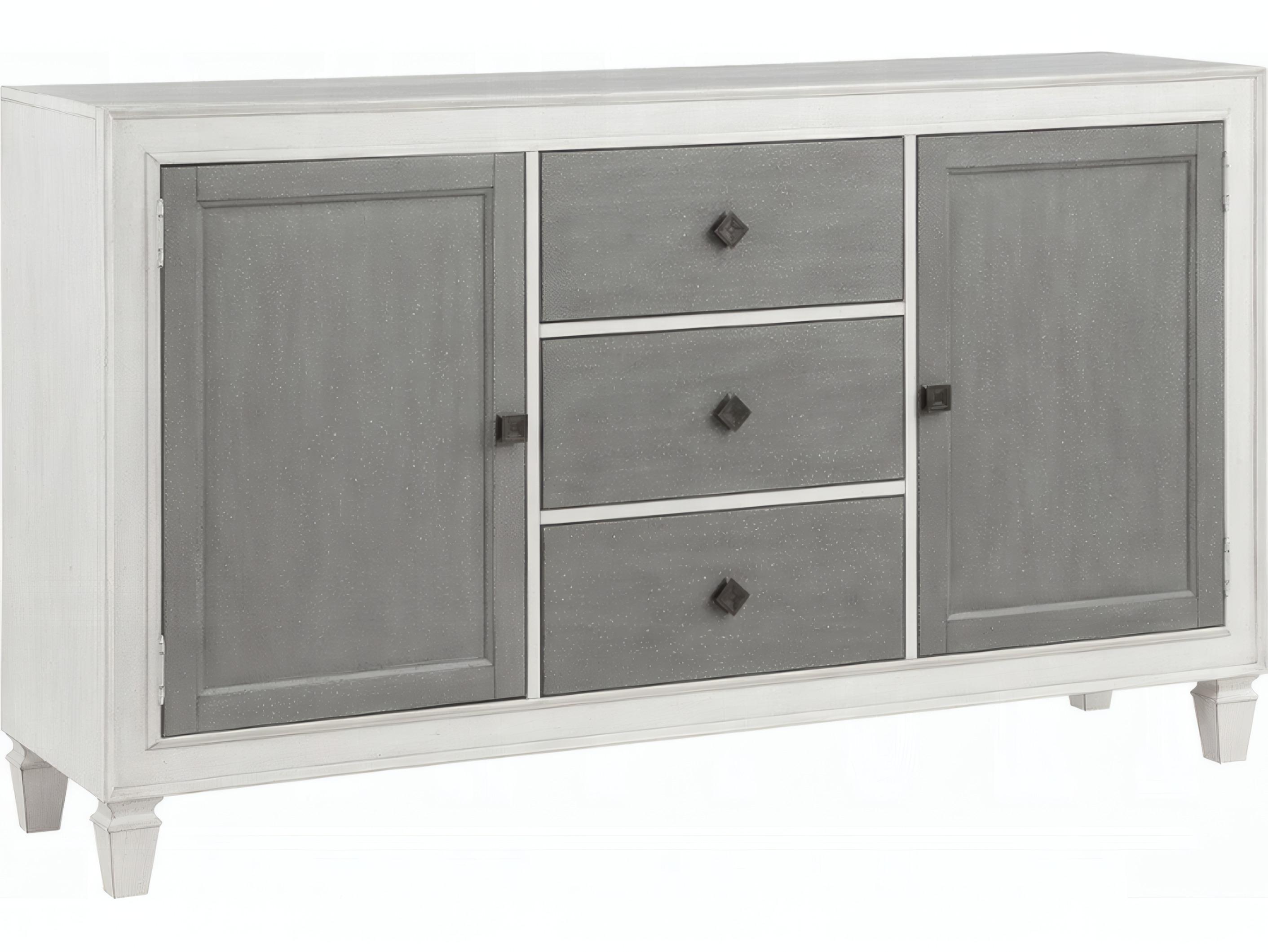 Acme Furniture Katia 70" Poplar Wood Gray Weathered White Sideboard