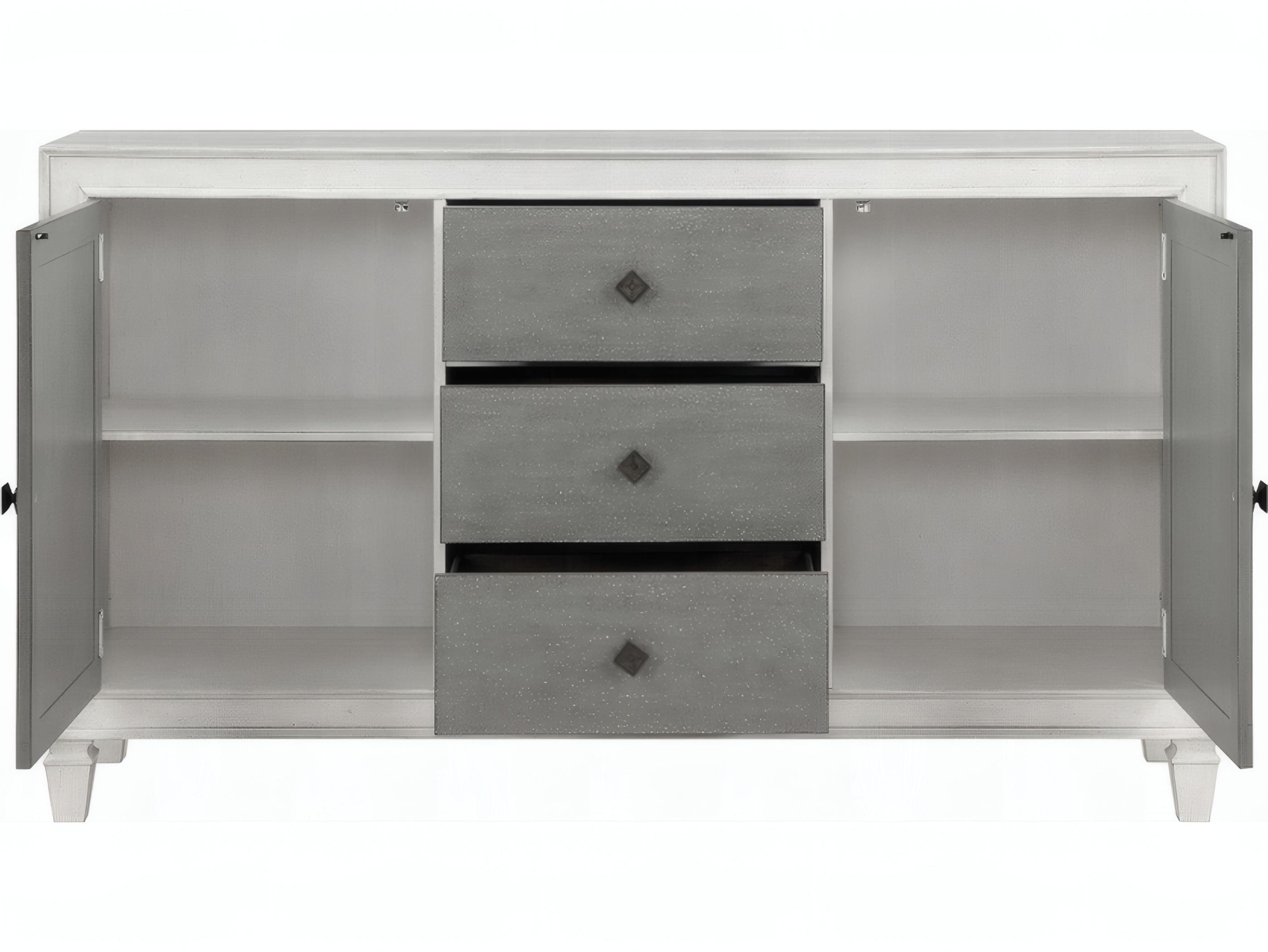 Acme Furniture Katia 70" Poplar Wood Gray Weathered White Sideboard