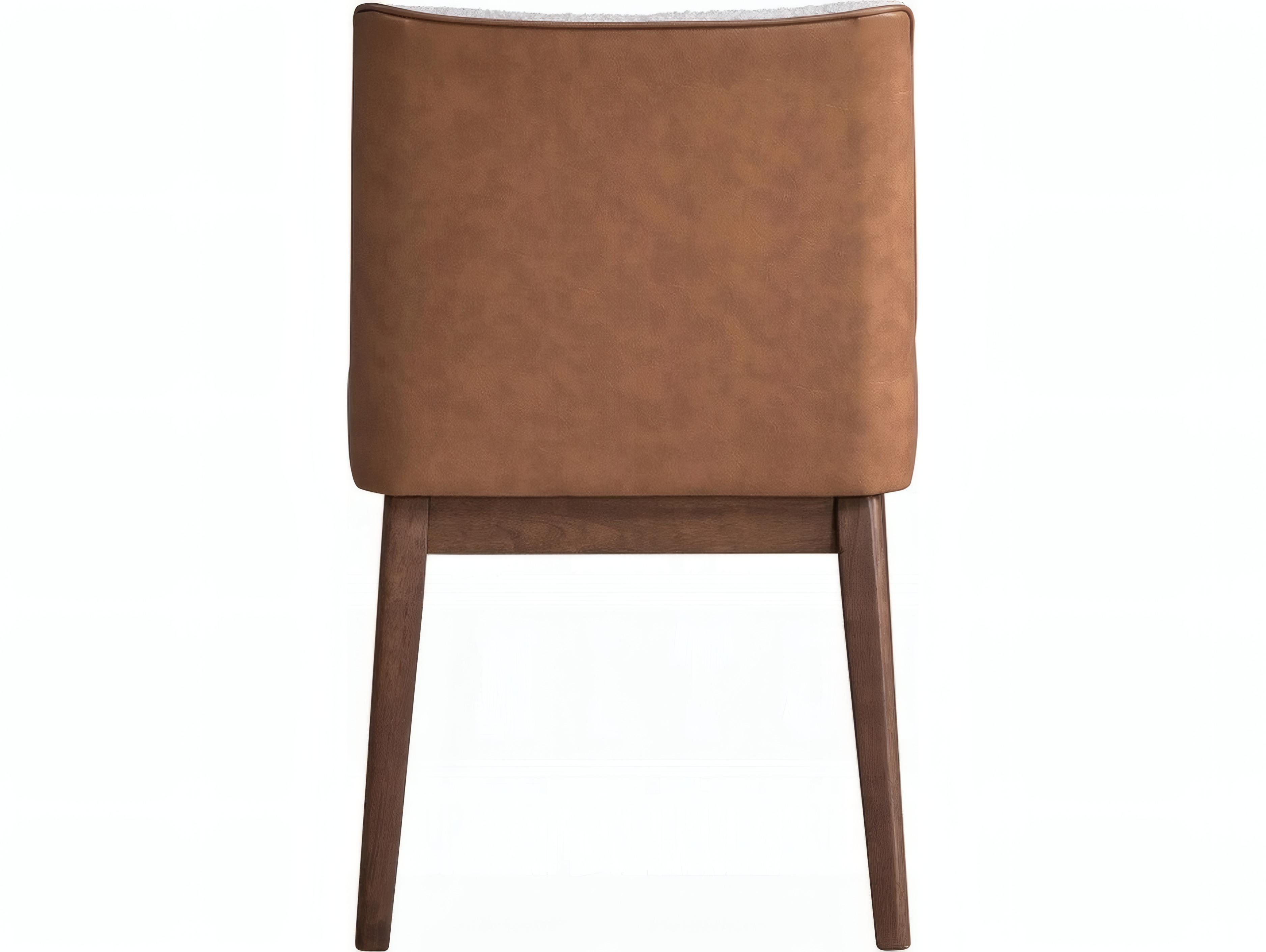 Acme Furniture Ginny Rubberwood Brown Upholstered Armless Dining Chair Set of 2