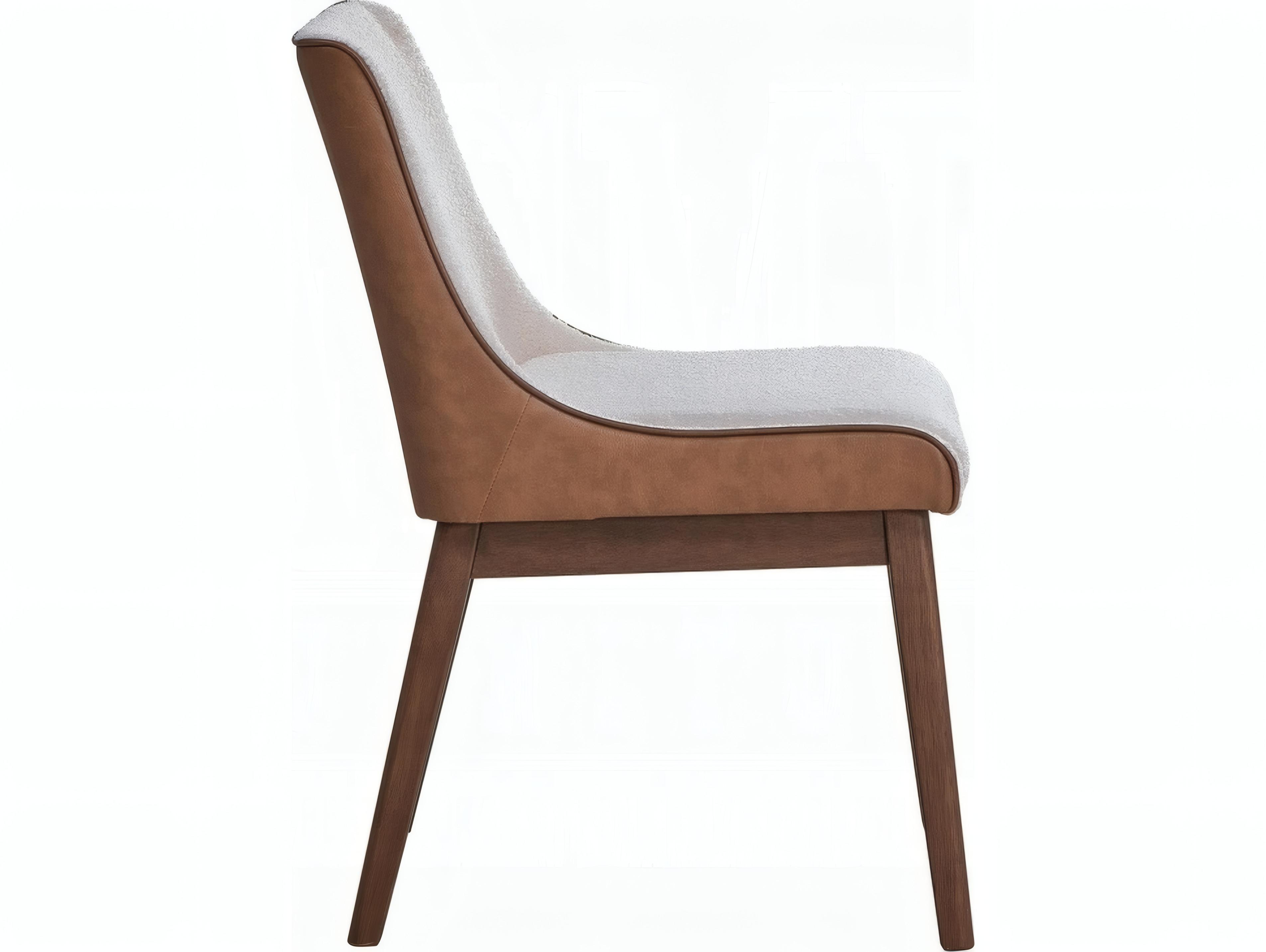 Acme Furniture Ginny Rubberwood Brown Upholstered Armless Dining Chair Set of 2