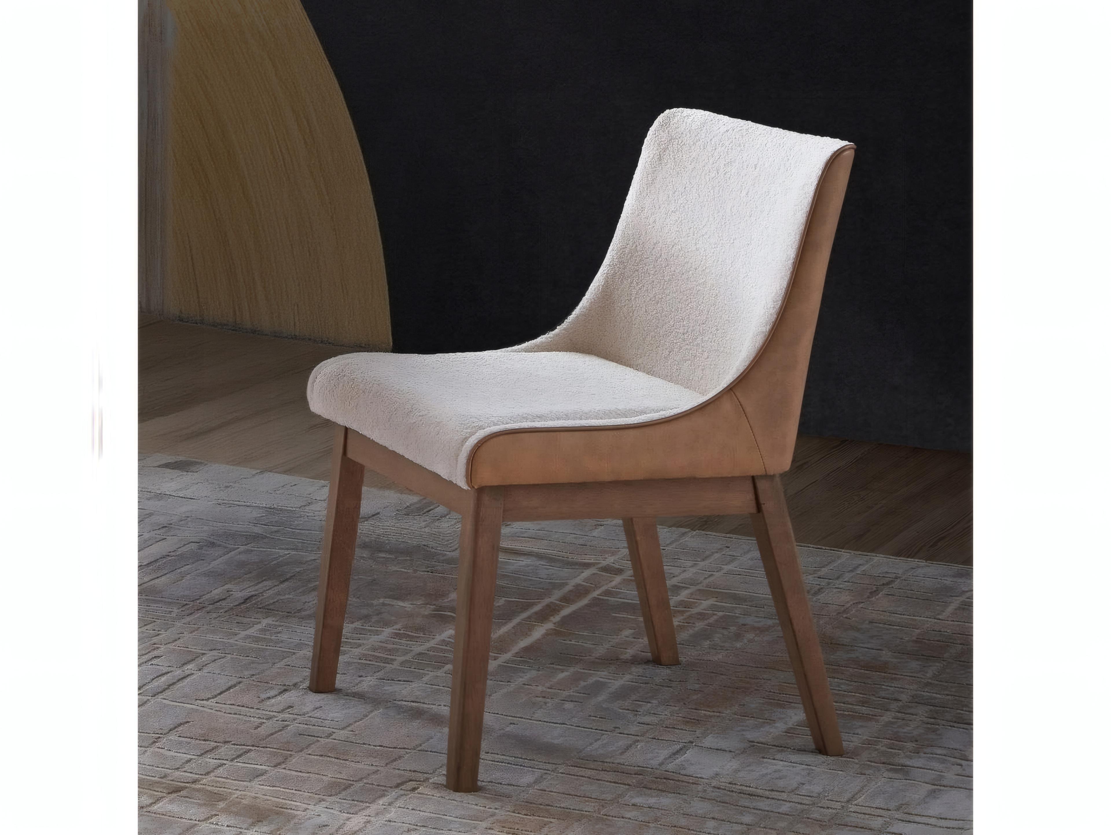 Acme Furniture Ginny Rubberwood Brown Upholstered Armless Dining Chair Set of 2