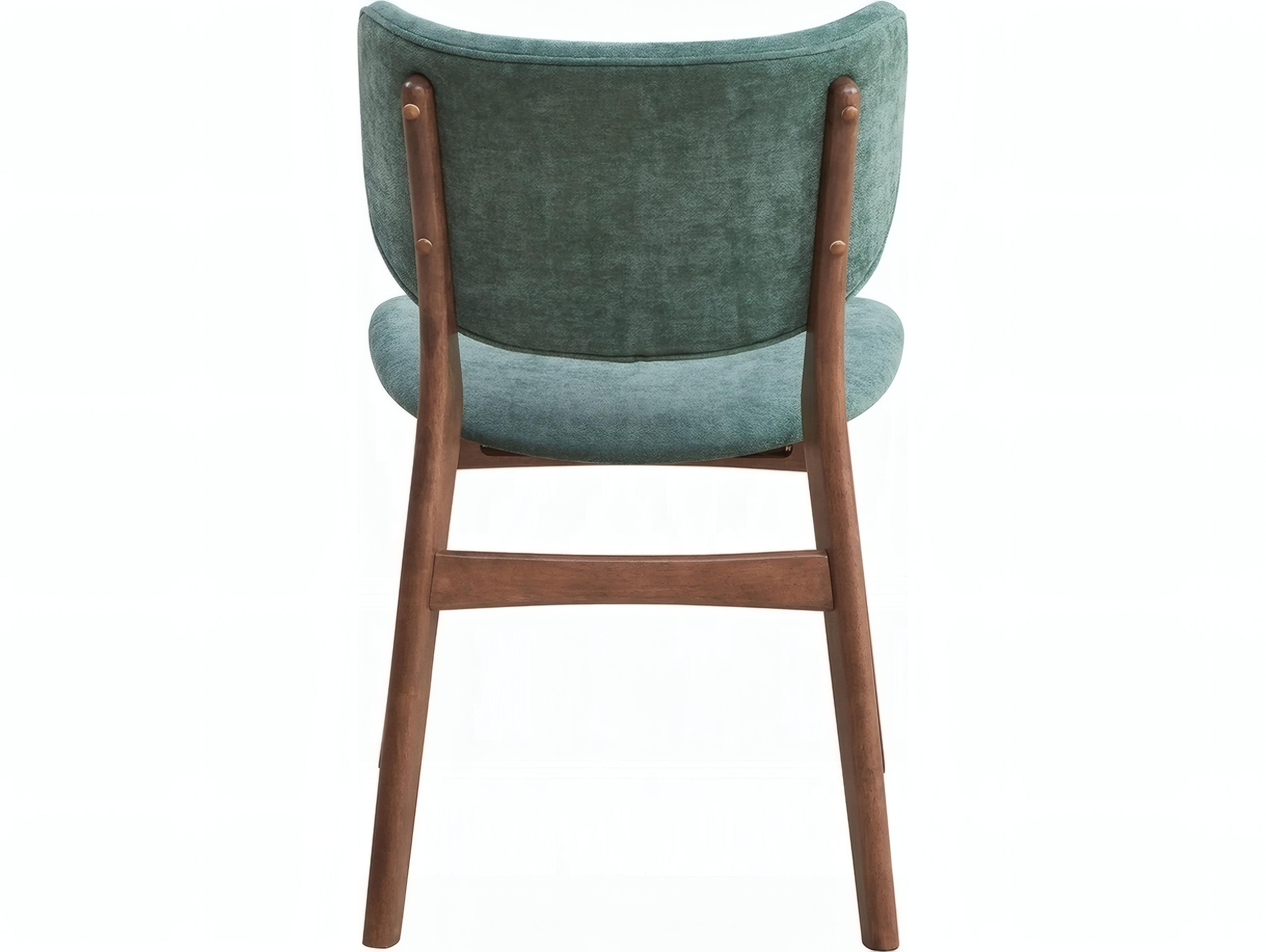 Acme Furniture Bevis Rubberwood Green Upholstered Armless Dining Chair Set of 2